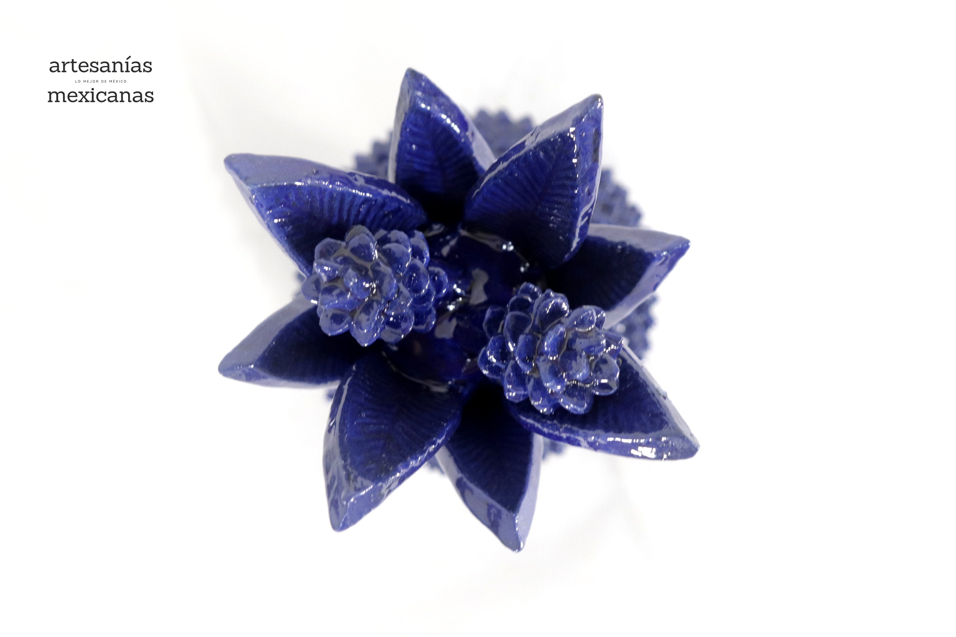 Michoacán Clay Pineapple - Spikes Blue - 11 in. Chema SJG