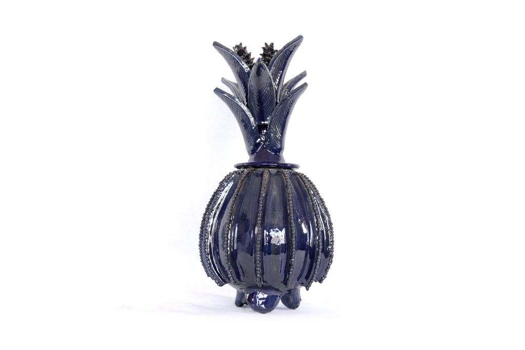 Michoacán Clay Pineapple - Blue Barrel Cactus - 16 in. - Made to Order Juan Gtz