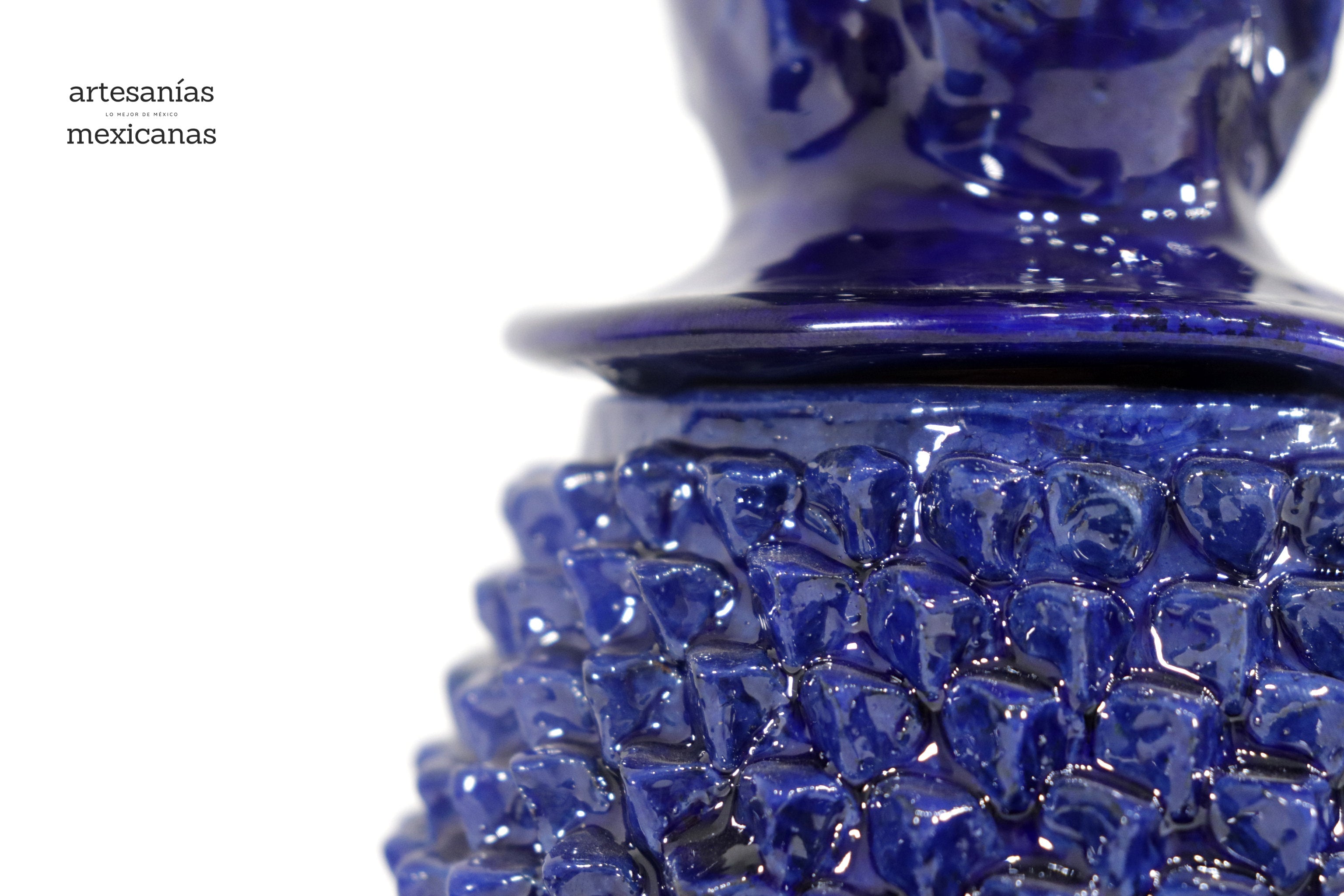 Michoacán Clay Pineapple - Spikes Blue - 11 in. Chema SJG
