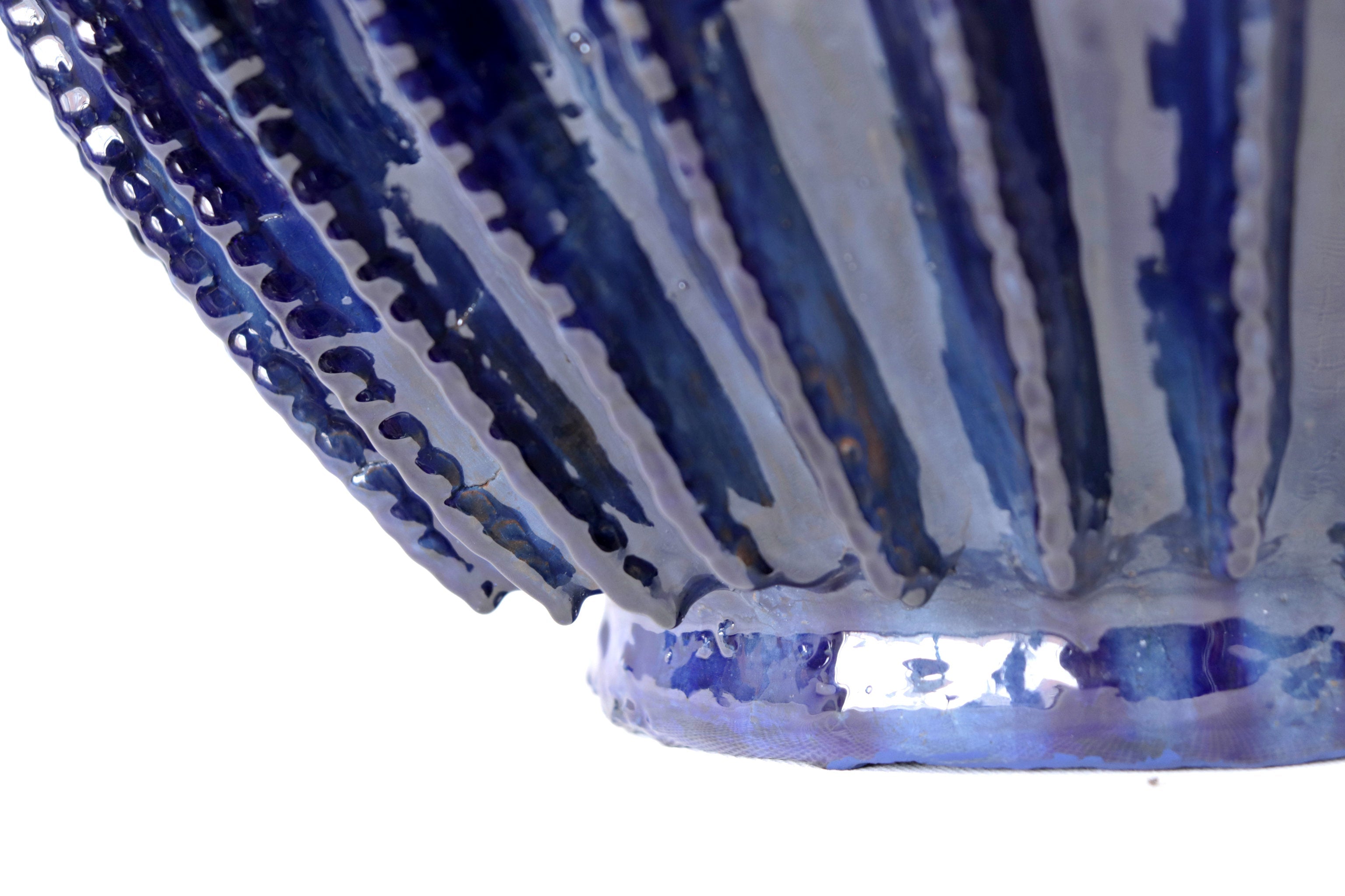 Michoacán Clay Pineapple - Fine Piece with Cross Lid - 23 in. - Blue Juan Gtz