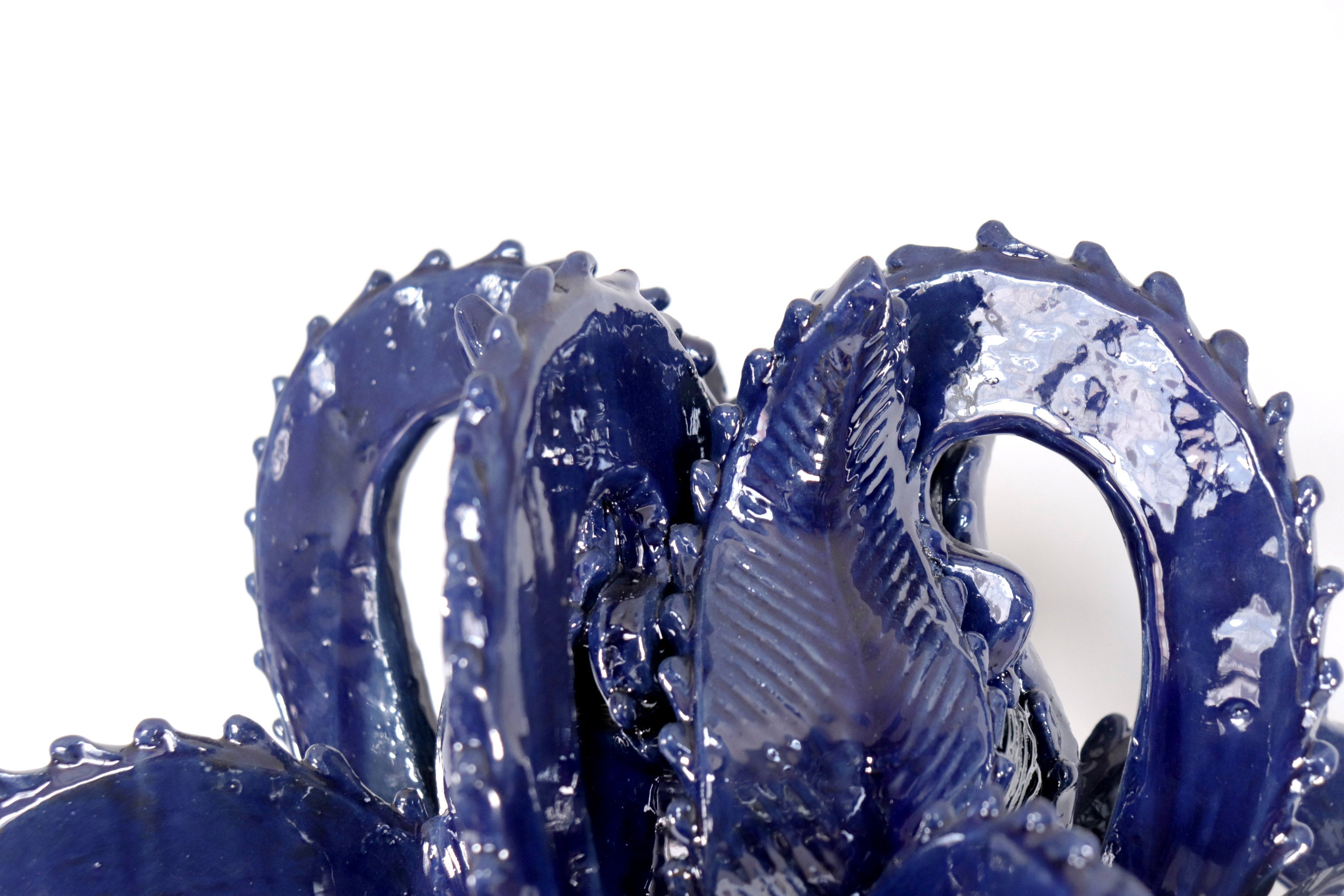 Michoacán Clay Pineapple - Fine Piece with Cross Lid - 23 in. - Blue Juan Gtz