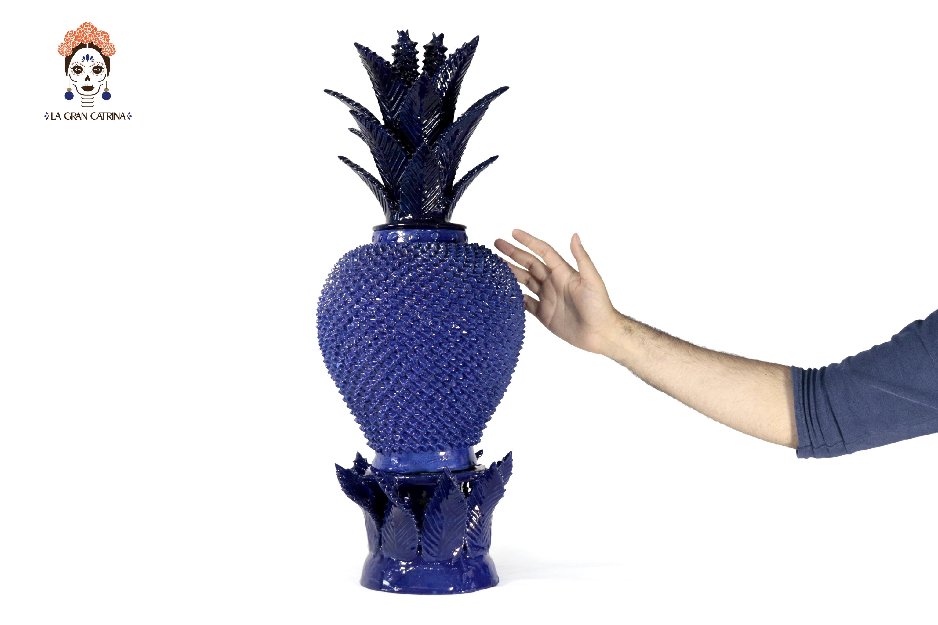 Michoacán Blue Pineapple with Base - 25.5 in. Juan Gtz