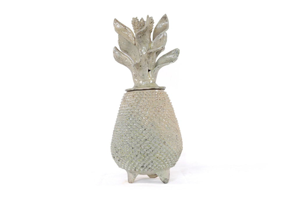 Beige Pineapple with Spikes with Wavy Lid - 20 in. - Made to Order Juan Gtz