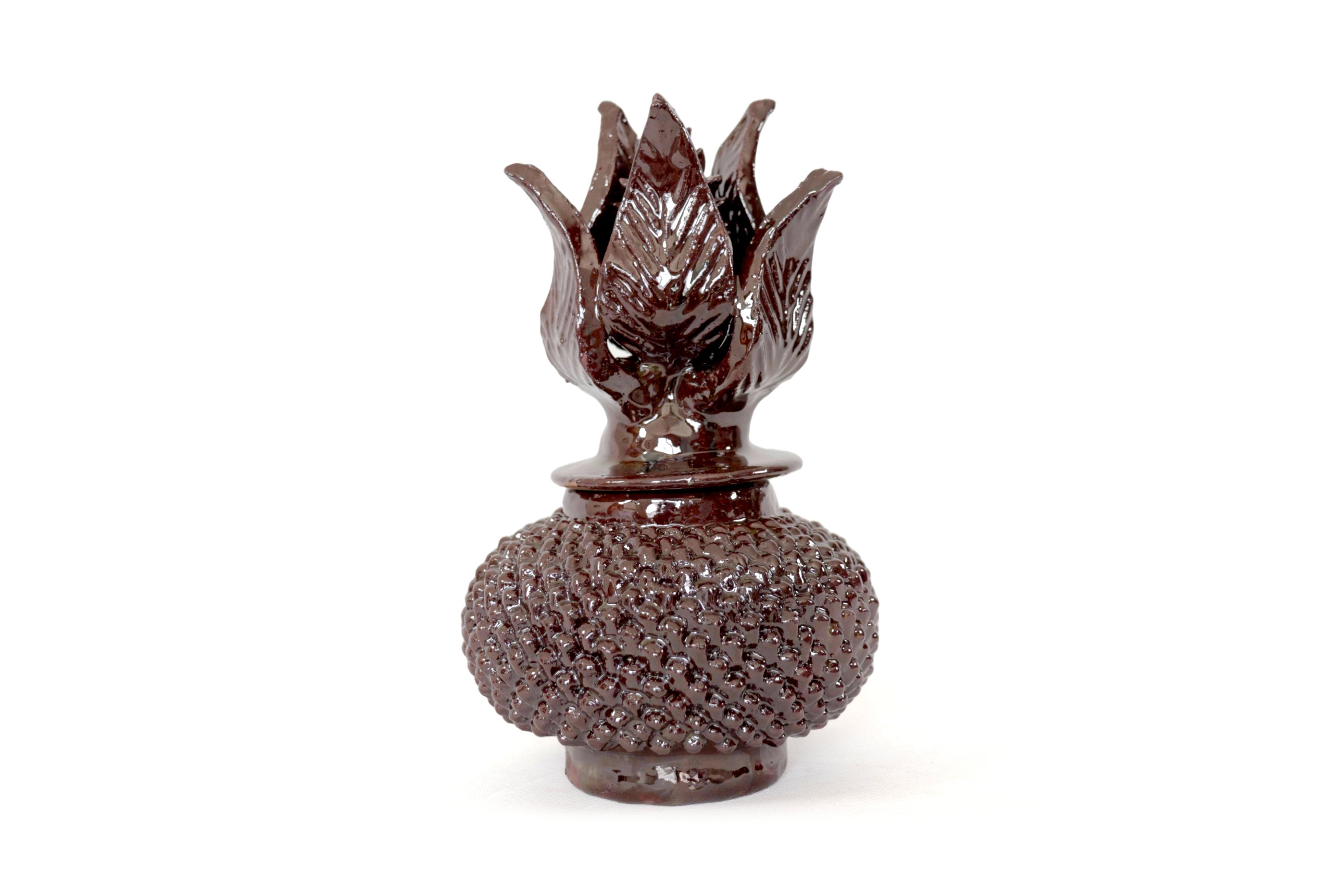Brown Pineapple Glazed Clay - 8.6 in. Juan Gtz