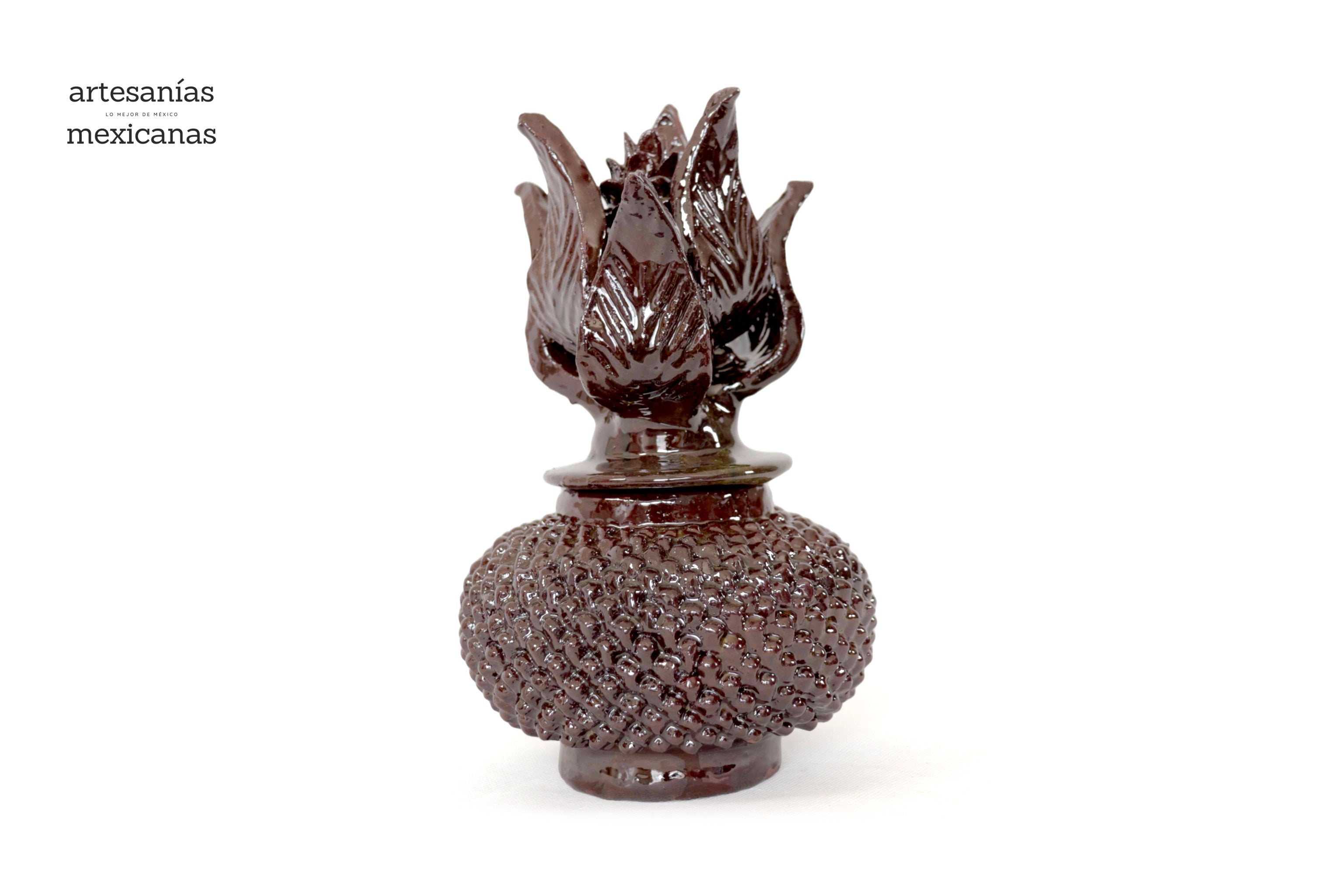 Brown Pineapple Glazed Clay - 8.6 in. Juan Gtz