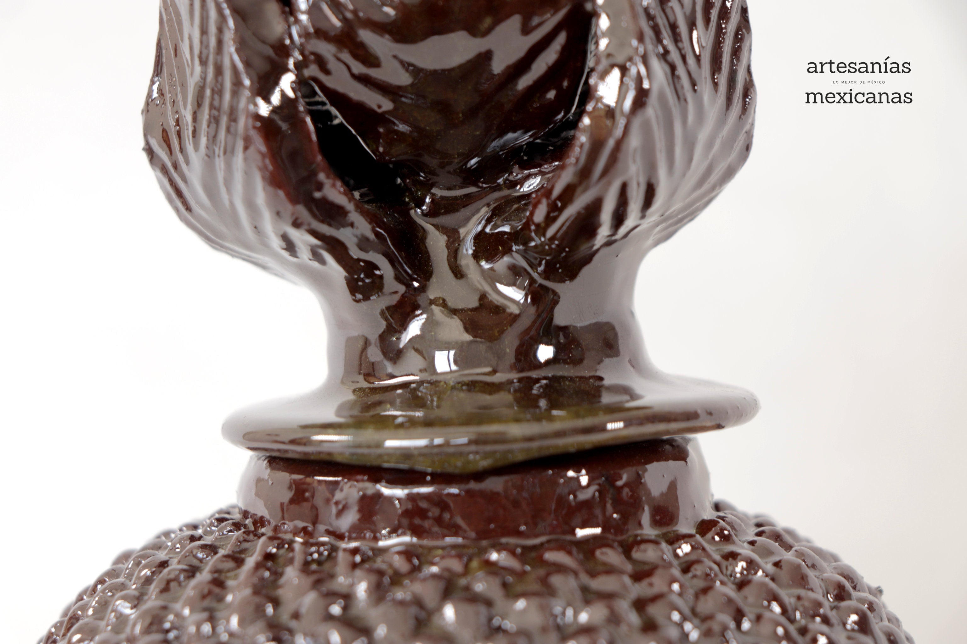 Brown Pineapple Glazed Clay - 8.6 in. Juan Gtz