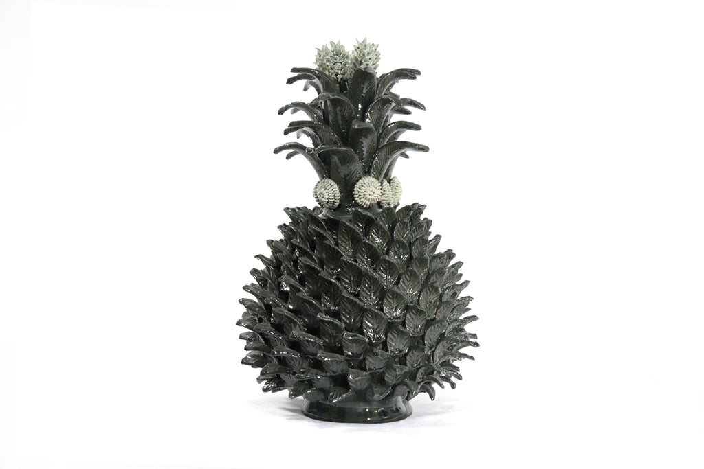 Dark Green Pineapple with Leaves of curved lid - 20 in. Juan Gtz