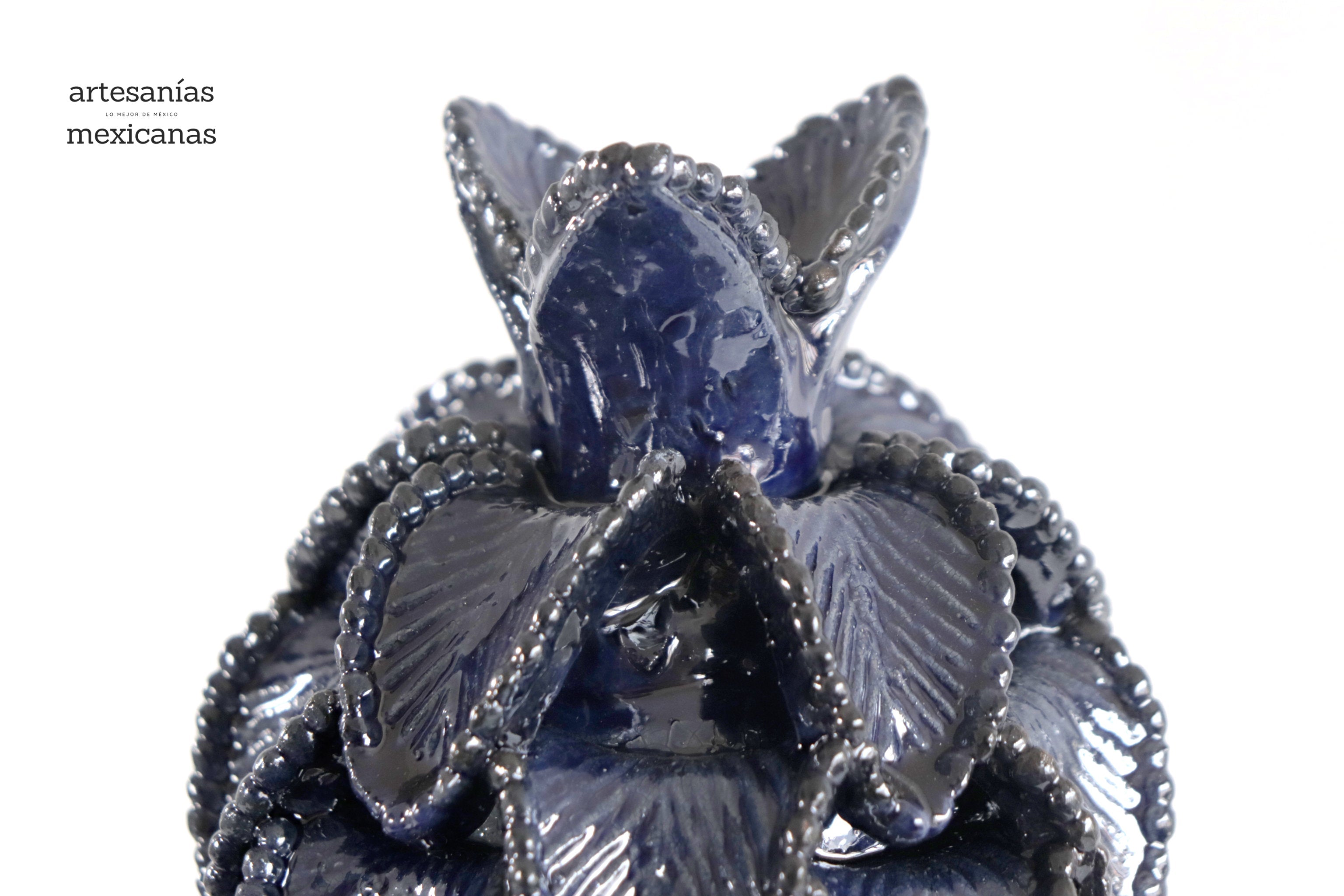 Michoacán Clay Pineapple - Blue - 16 in. Viejitos SJG