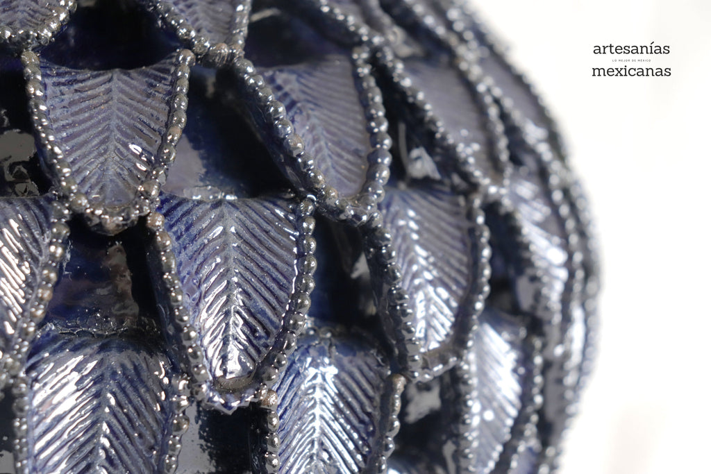 Michoacán Clay Pineapple - Blue - 16 in. Viejitos SJG