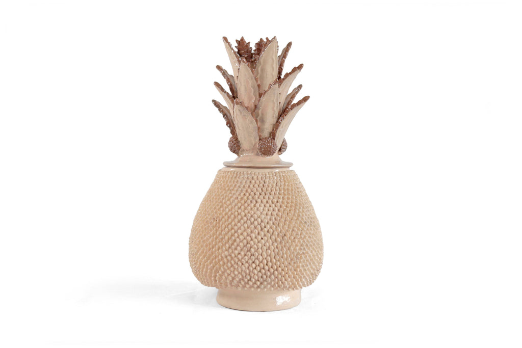 Michoacán Clay Pineapple - Beige with spikes - 19 in. - in. Production Juan Gtz