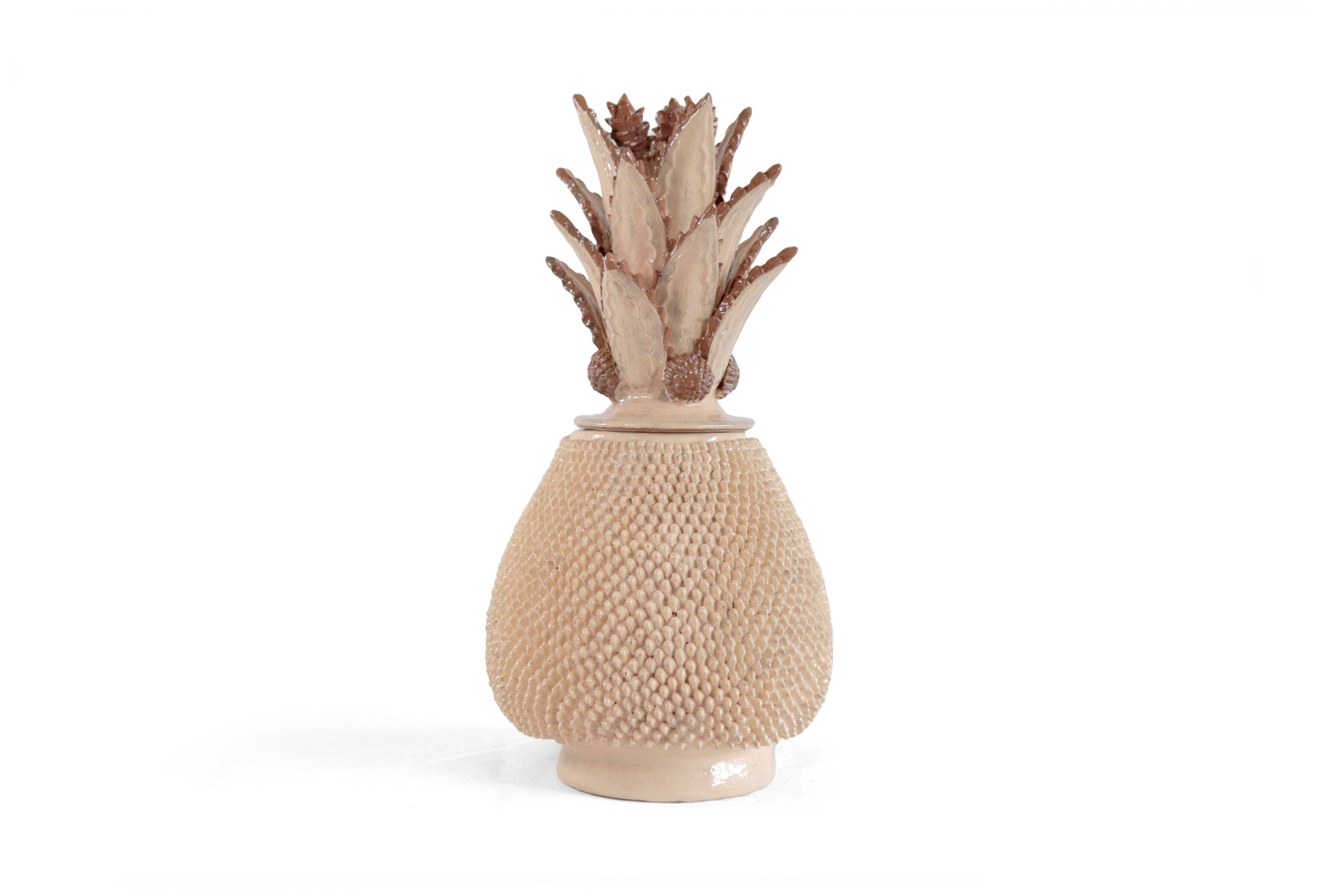 Michoacán Clay Pineapple - Beige with spikes - 19 in. - in. Production Juan Gtz