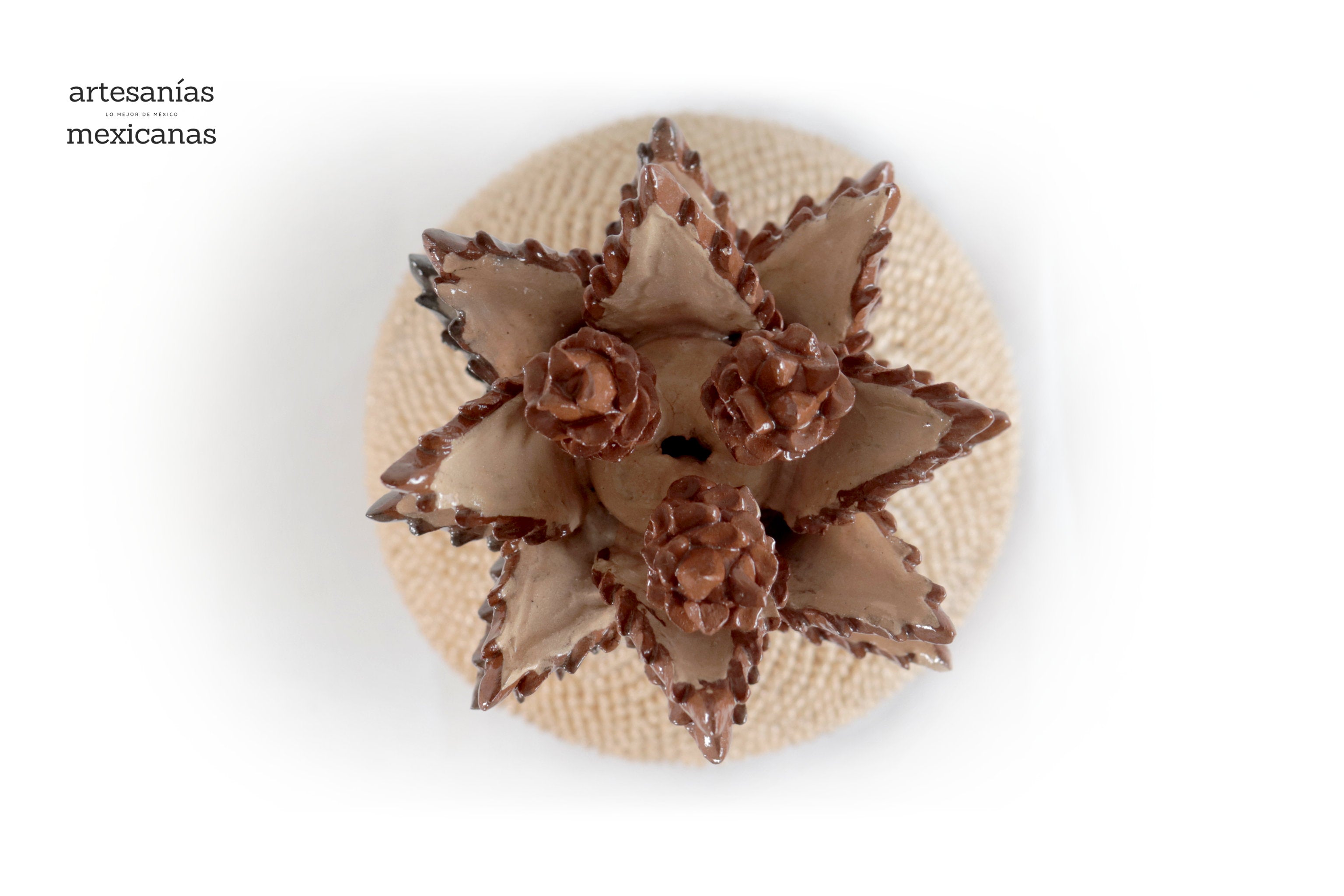 Michoacán Clay Pineapple - Beige with spikes - 19 in. - in. Production Juan Gtz