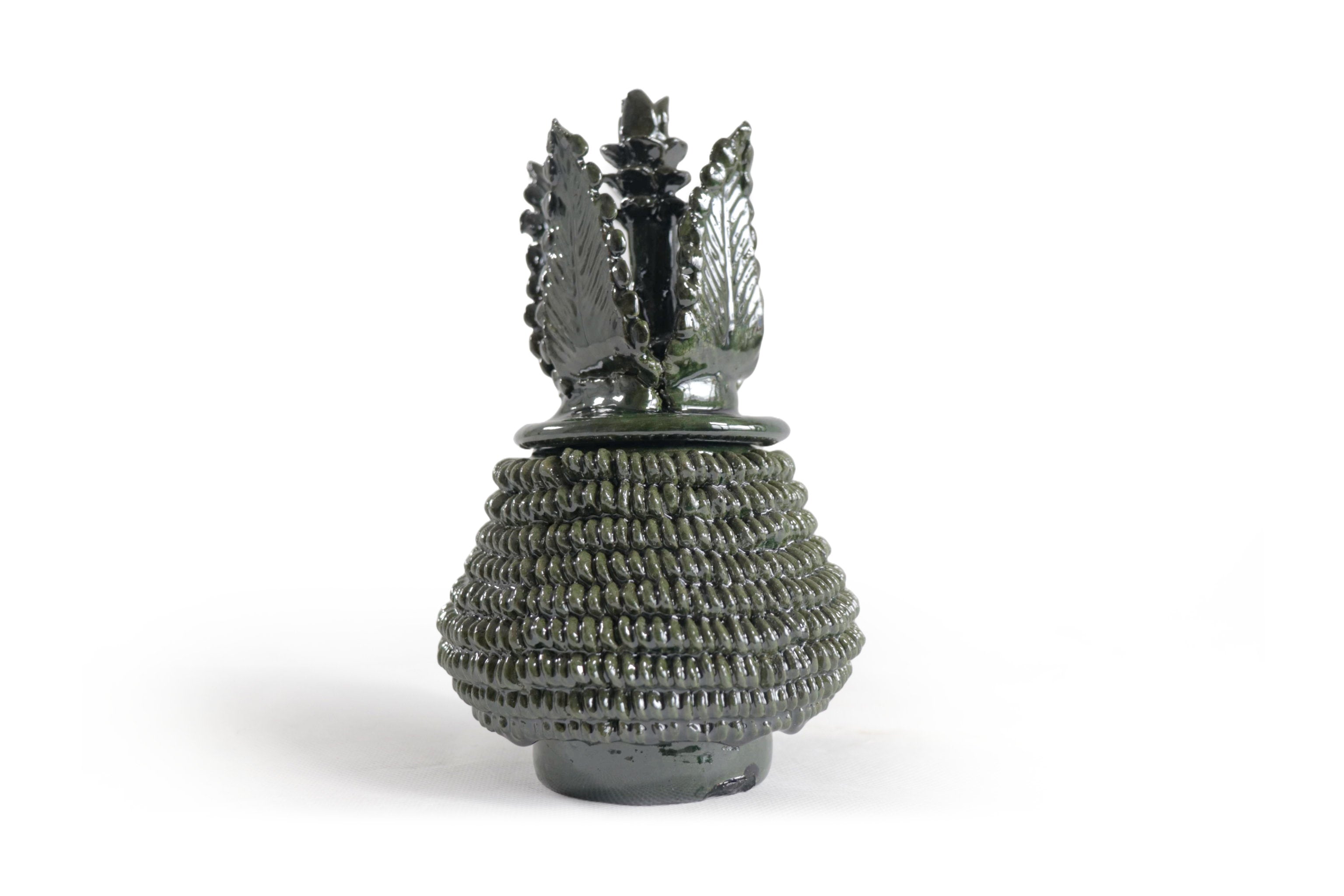 Green Pineapple of dotted glazed clay - 7 in. - Made to Order Viejitos SJG