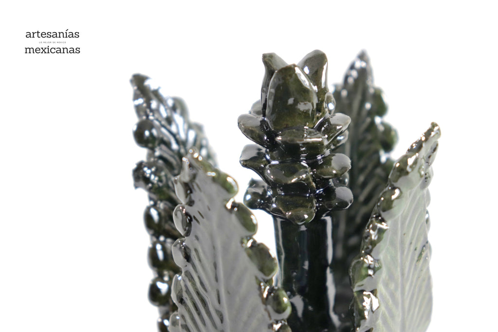Green Pineapple of dotted glazed clay - 7 in. - Made to Order Viejitos SJG