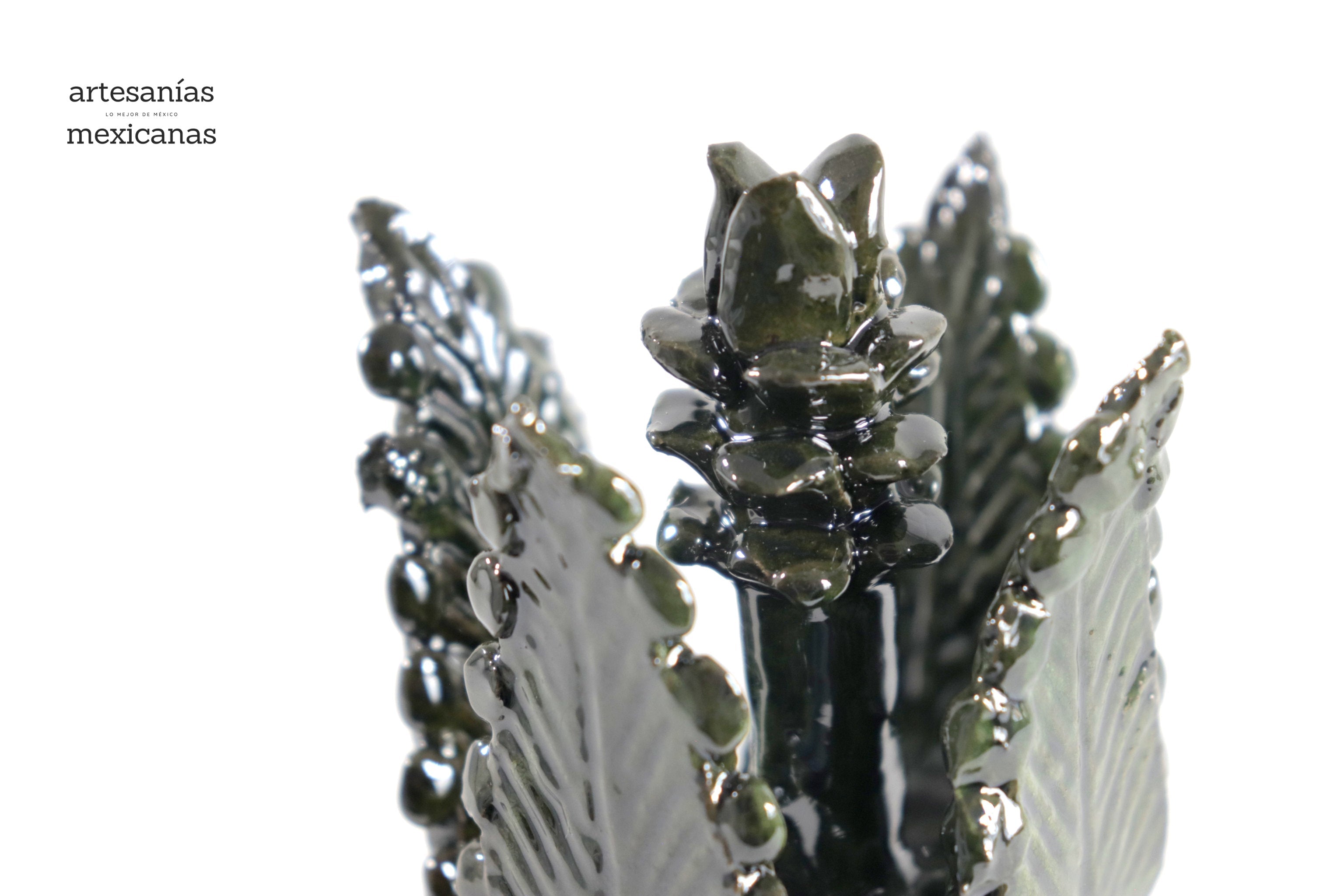 Green Pineapple of dotted glazed clay - 7 in. - Made to Order Viejitos SJG