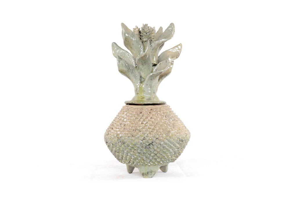 Pineapple of platillo with Spikes beige with Wavy Lid - 16 in. - Made to Order Juan Gtz
