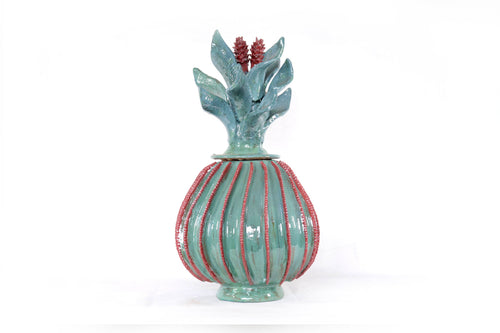Barrel Cactus Pineapple-inspired with Wavy Lid - 18.8 in. - Made to Order Juan Gtz