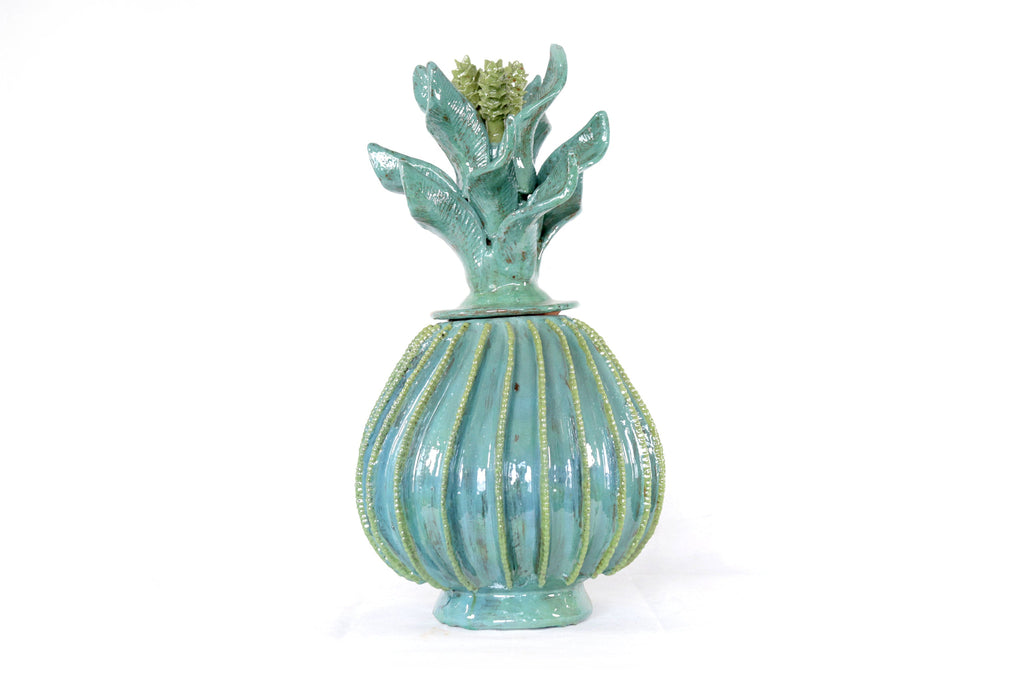 Barrel Cactus Pineapple turquoise with Olive - 18.8 in. - Made to Order Juan Gtz