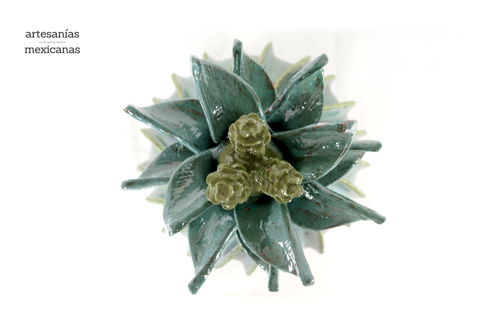 Barrel Cactus Pineapple turquoise with Olive - 18.8 in. - Made to Order Juan Gtz