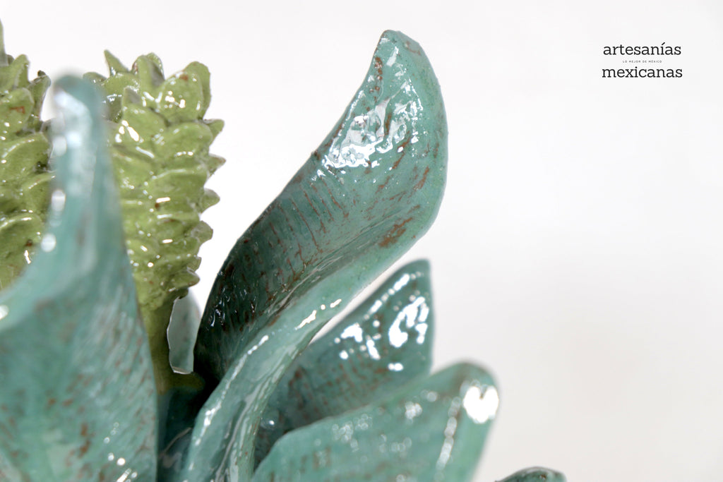 Barrel Cactus Pineapple turquoise with Olive - 18.8 in. - Made to Order Juan Gtz