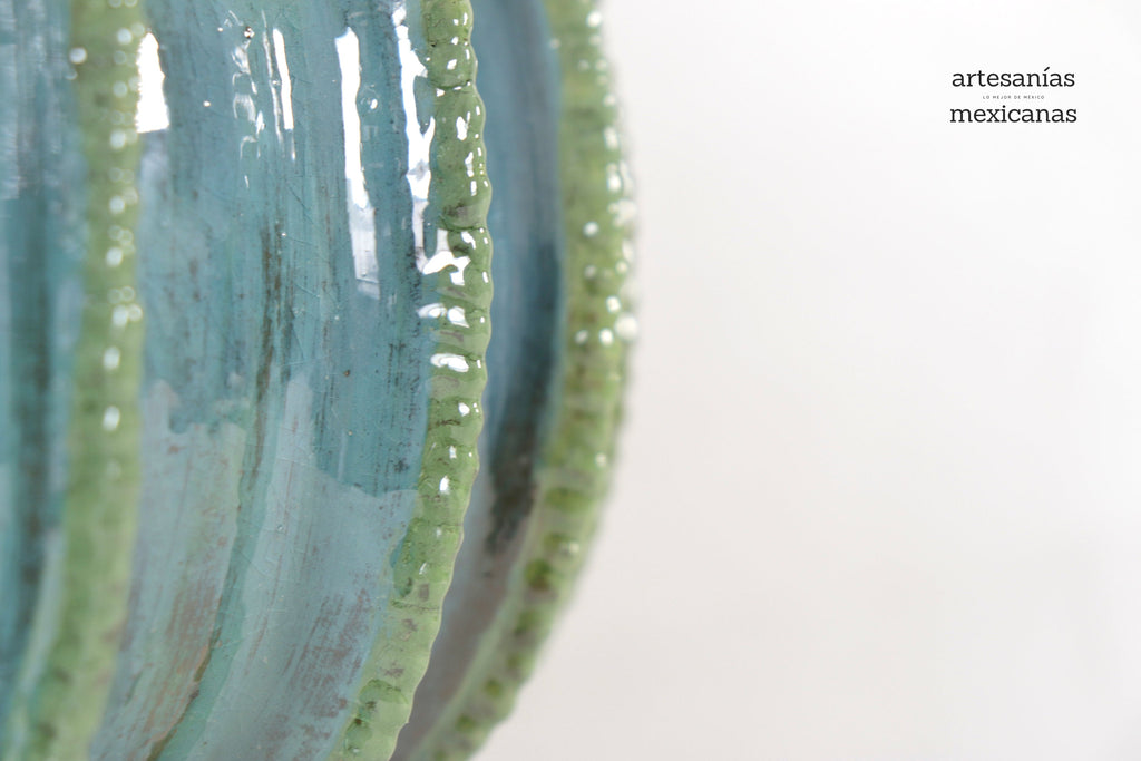 Barrel Cactus Pineapple turquoise with Olive - 18.8 in. - Made to Order Juan Gtz