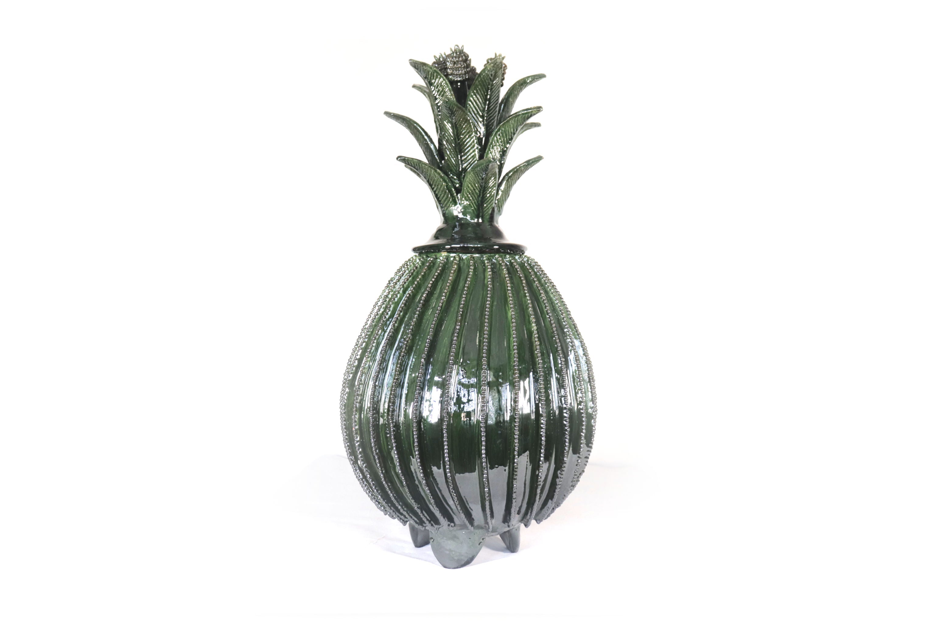 Michoacán Clay Pineapple - Green Barrel Cactus - 26.3 in. Juan Gtz