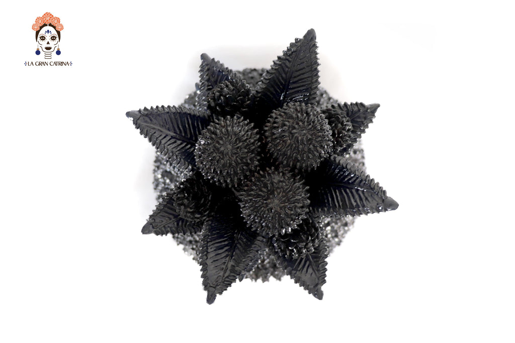Michoacán Clay Pineapple - Blue Contest with Small Flowers - 27.1 in. Celia SJG