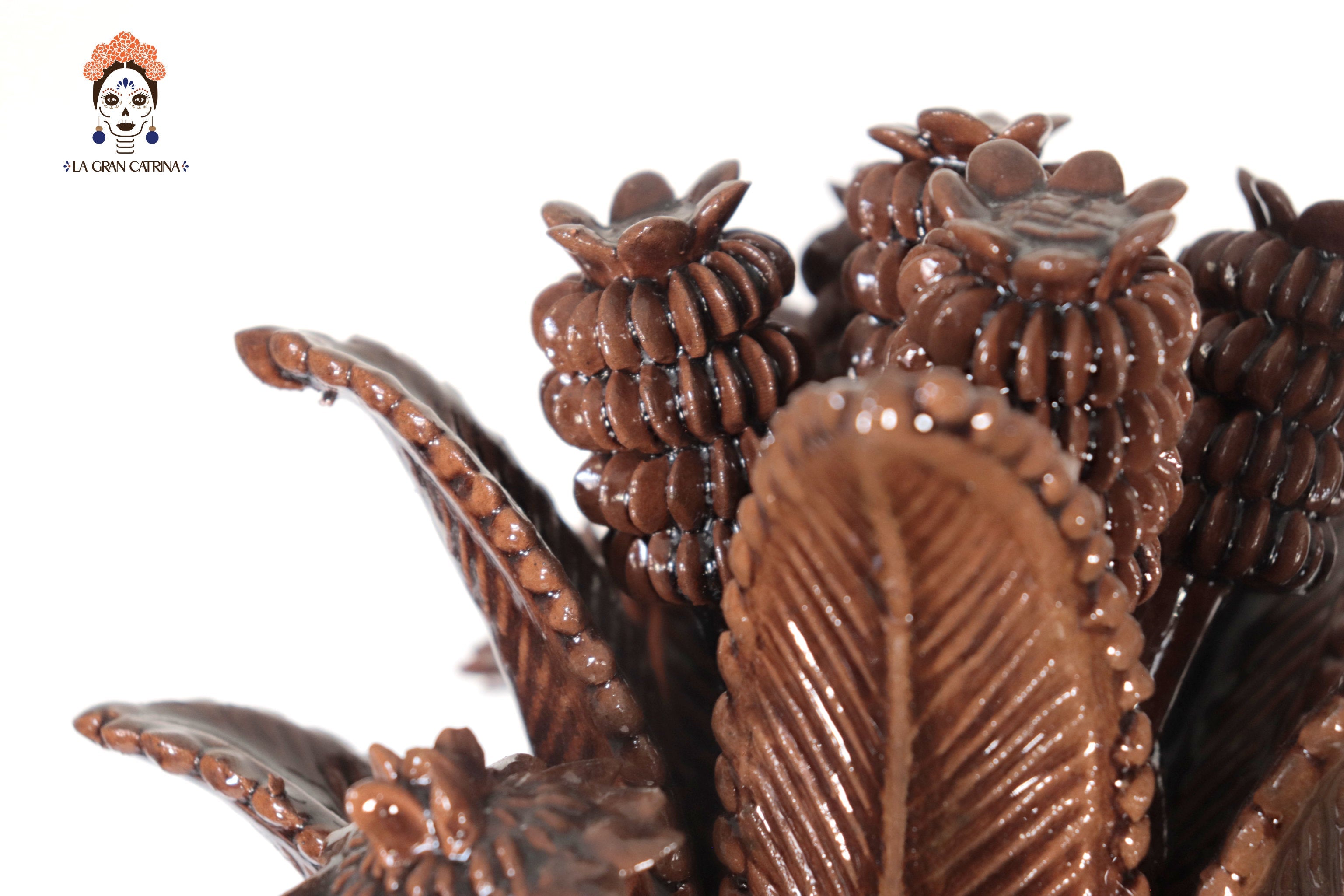 Michoacán Clay Pineapple - Brown of fine dotted - 27.5 in. - Made to Order 3+ Pcs. Celia SJG