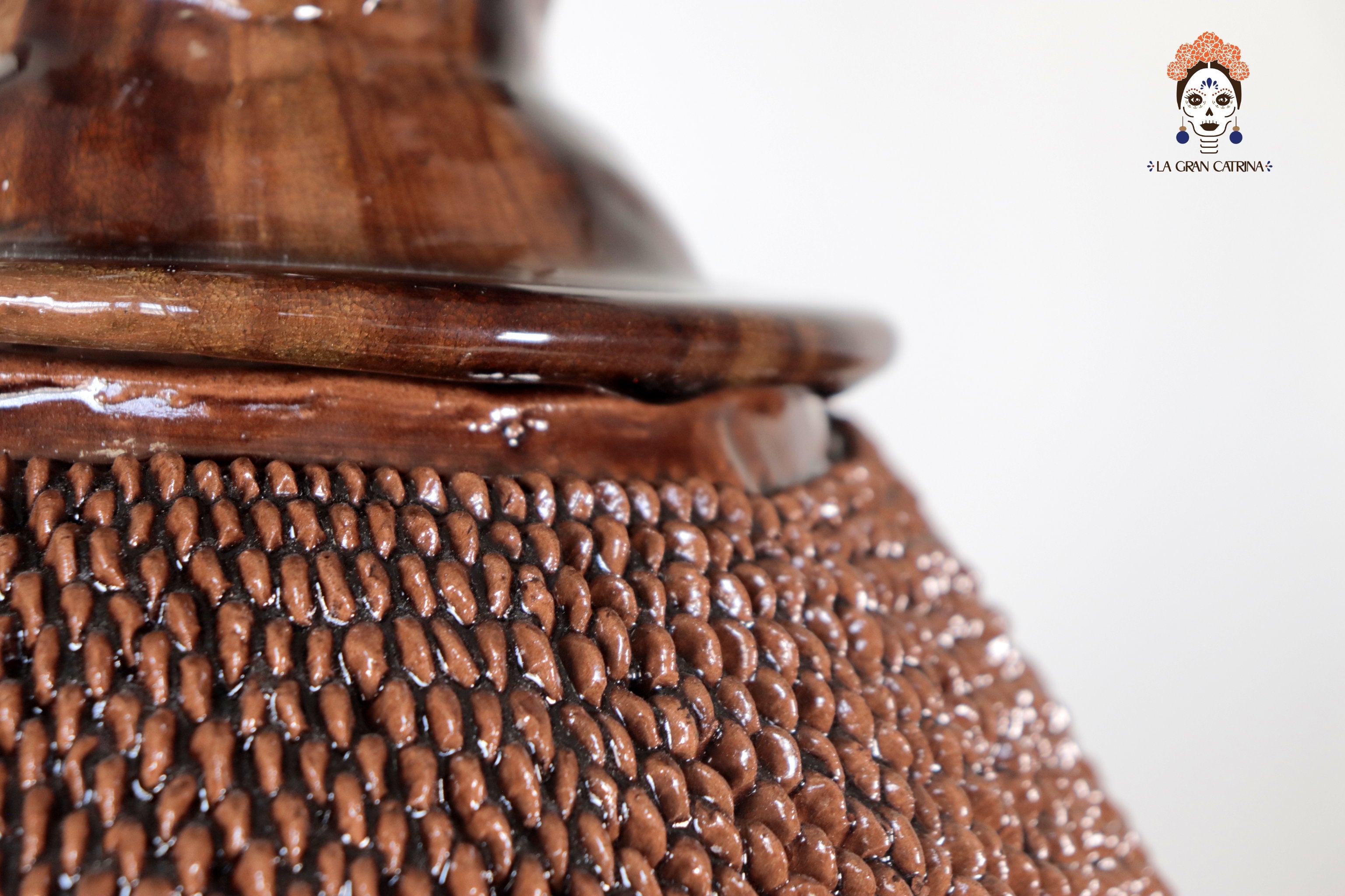 Michoacán Clay Pineapple - Brown of fine dotted - 27.5 in. - Made to Order 3+ Pcs. Celia SJG