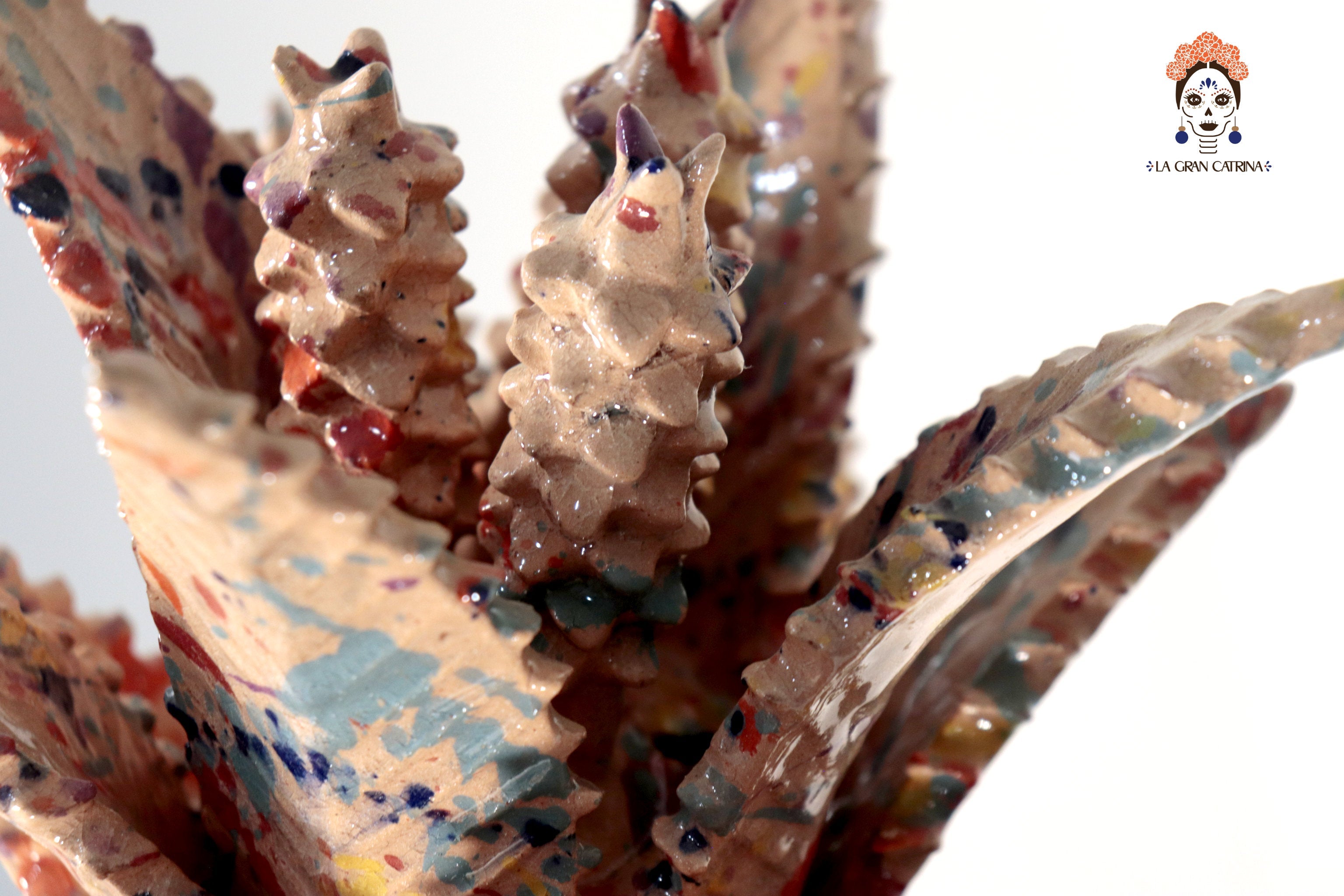 Michoacán Clay Pineapple - 26 in. - -Splashed Juan Gtz