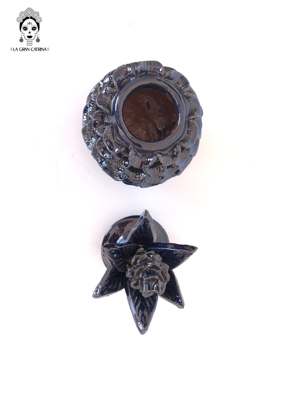 Michoacán Clay Pineapple - Petals Blue - 7.7 in. - Made to Order Juan Gtz