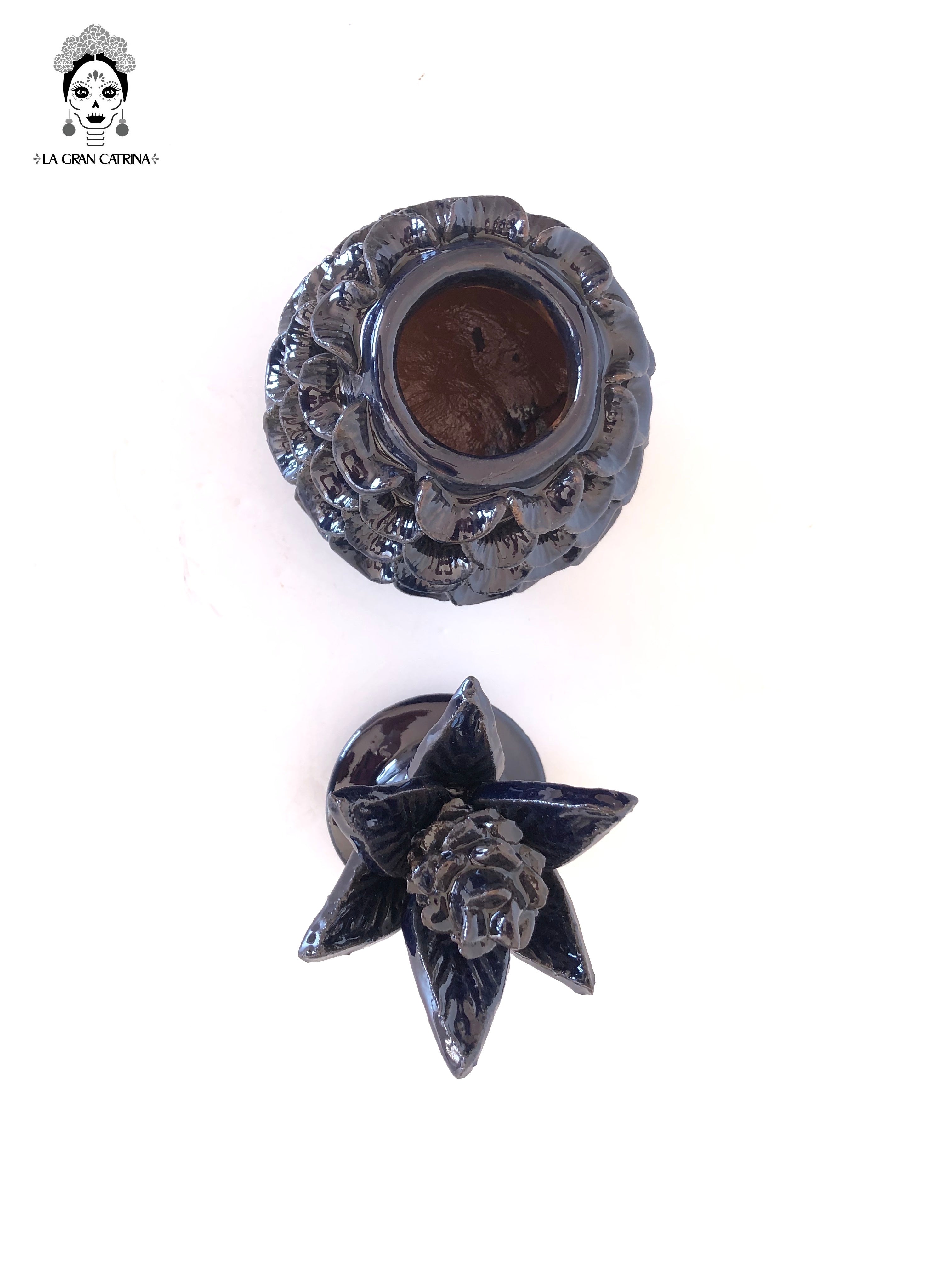 Michoacán Clay Pineapple - Petals Blue - 7.7 in. - Made to Order Juan Gtz