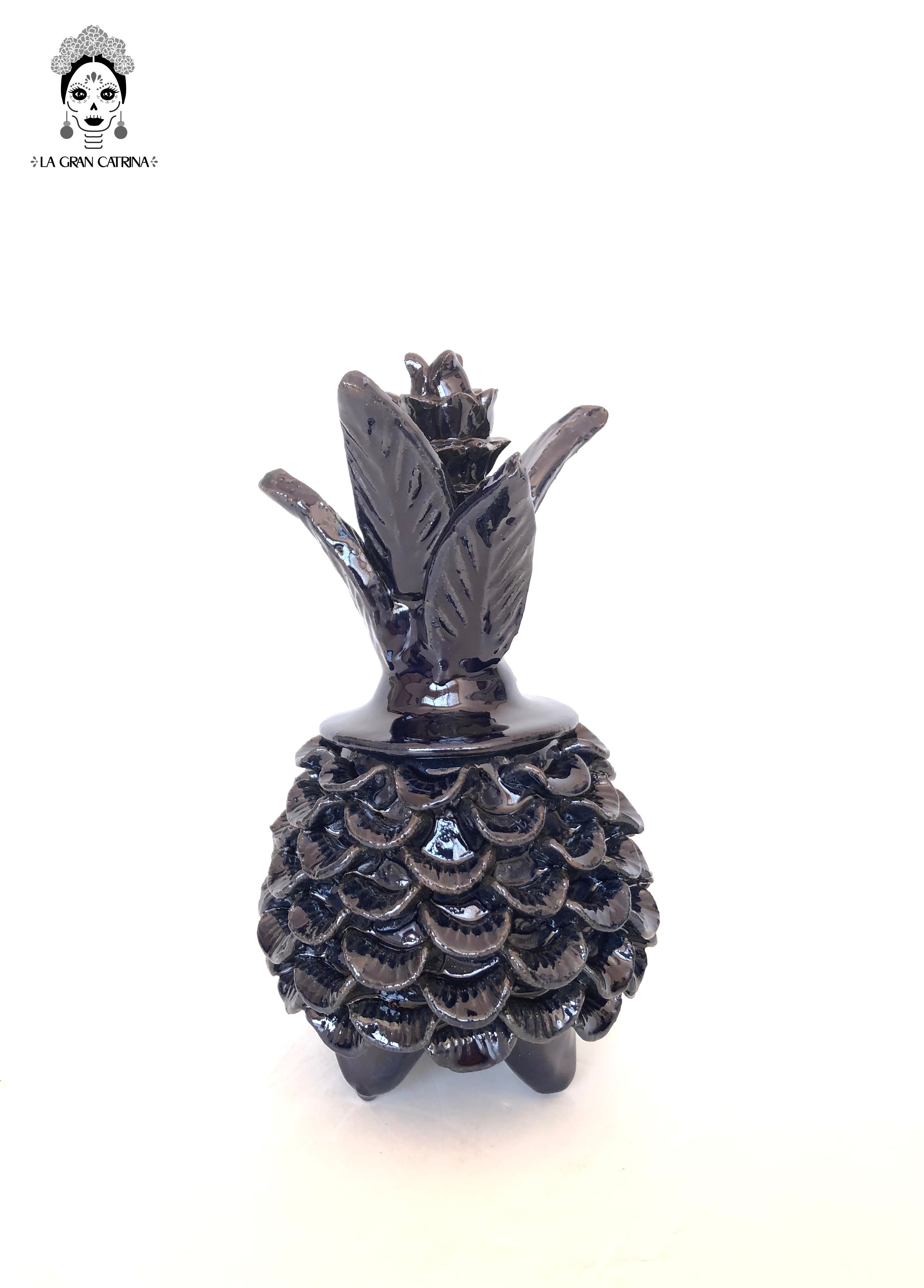 Michoacán Clay Pineapple - Petals Blue - 7.7 in. - Made to Order Juan Gtz