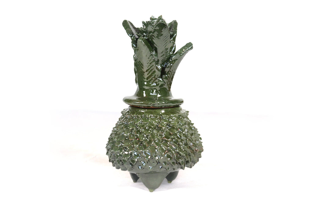 Glazed Clay Pineapple - Spikes Green - 7.7 in. Juan Gtz