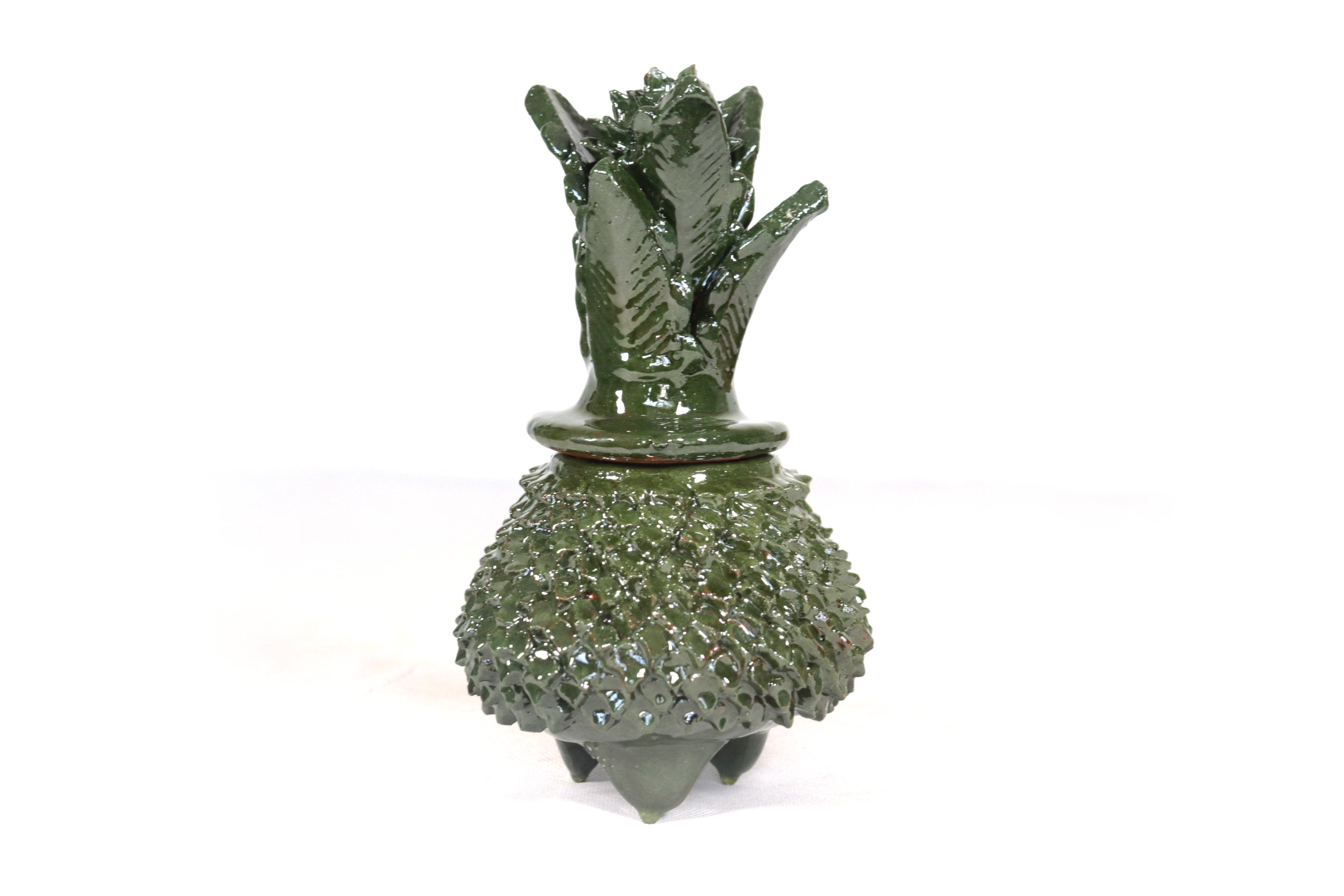 Glazed Clay Pineapple - Spikes Green - 7.7 in. Juan Gtz