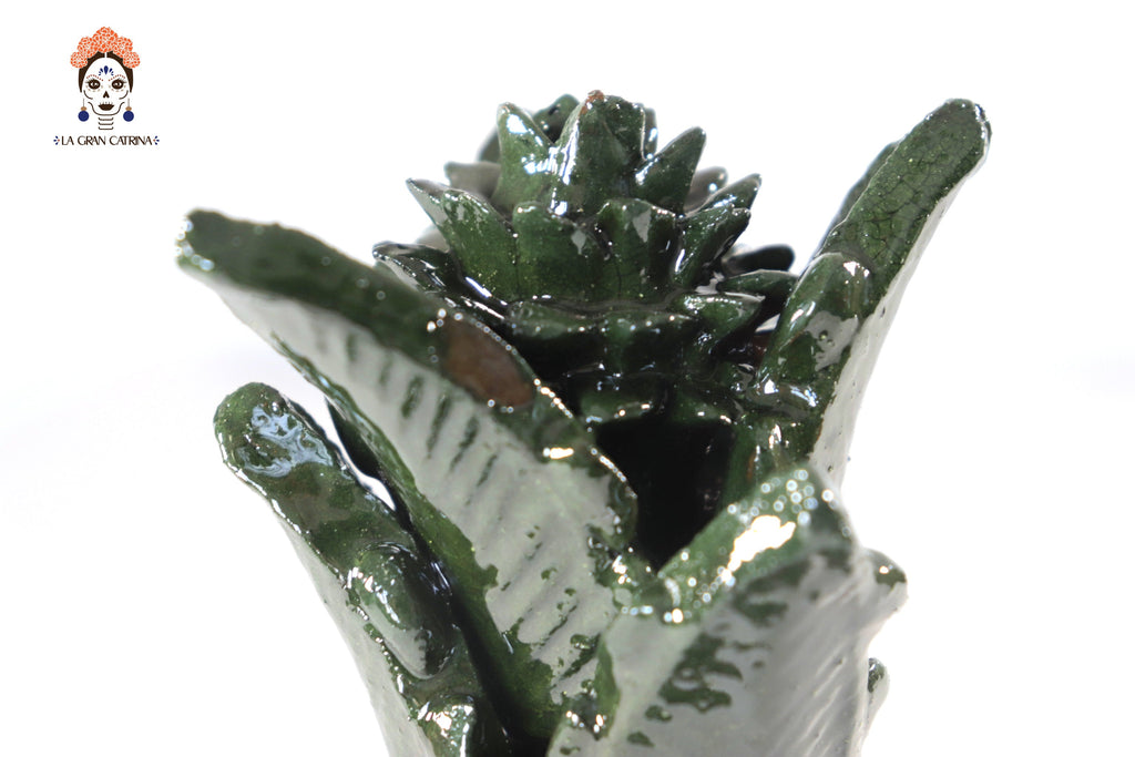 Glazed Clay Pineapple - Spikes Green - 7.7 in. Juan Gtz