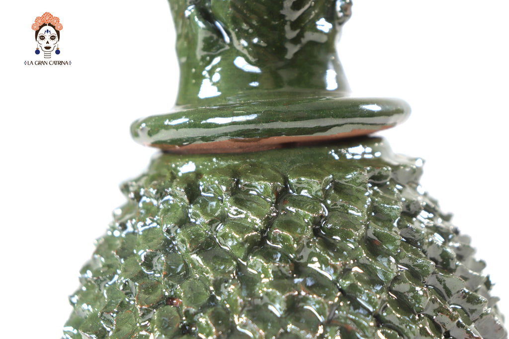 Glazed Clay Pineapple - Spikes Green - 7.7 in. Juan Gtz