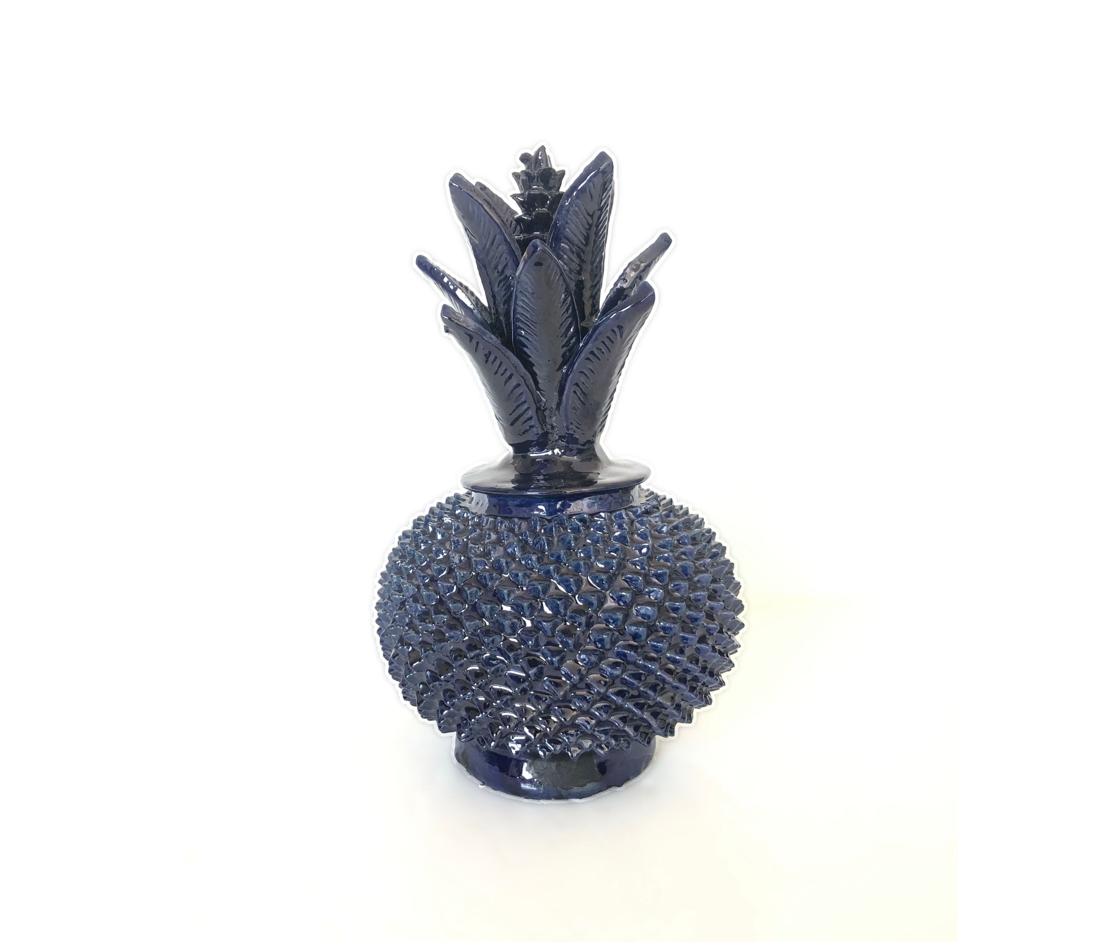 Michoacán Clay Pineapple - Blue with Spikes - 13 in. Juan Gtz