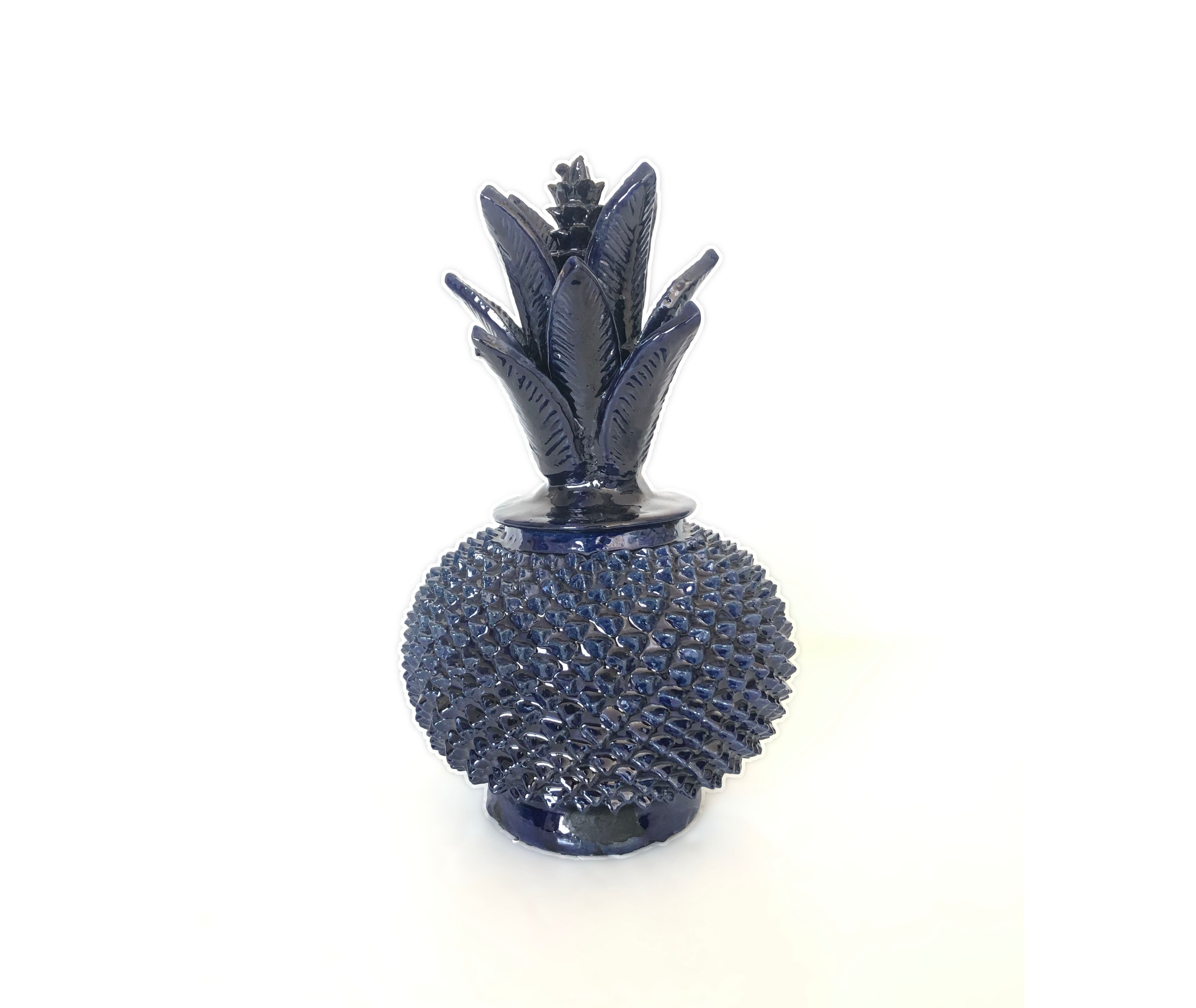 Michoacán Clay Pineapple - Blue with Spikes - 13 in. Juan Gtz