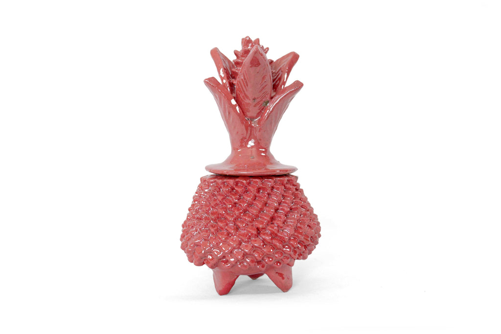 Red Pineapple Glazed Clay - 7.7 in. Juan Gtz