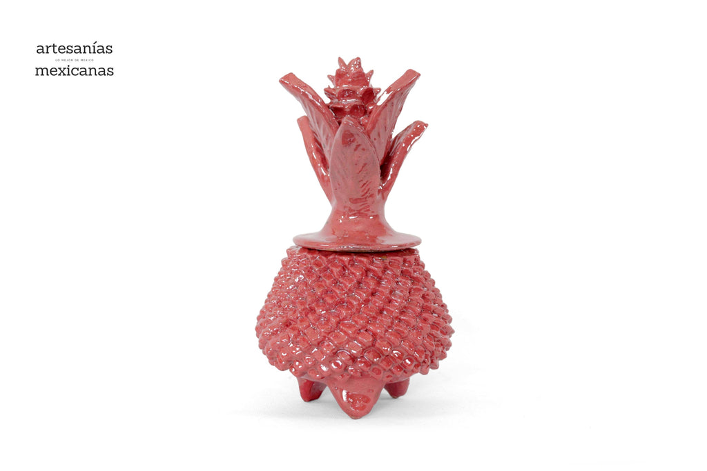Red Pineapple Glazed Clay - 7.7 in. Juan Gtz