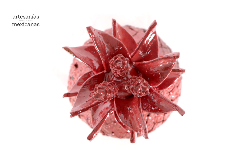 Red Pineapple with Wavy Lid - 16 in. - Made to Order Juan Gtz