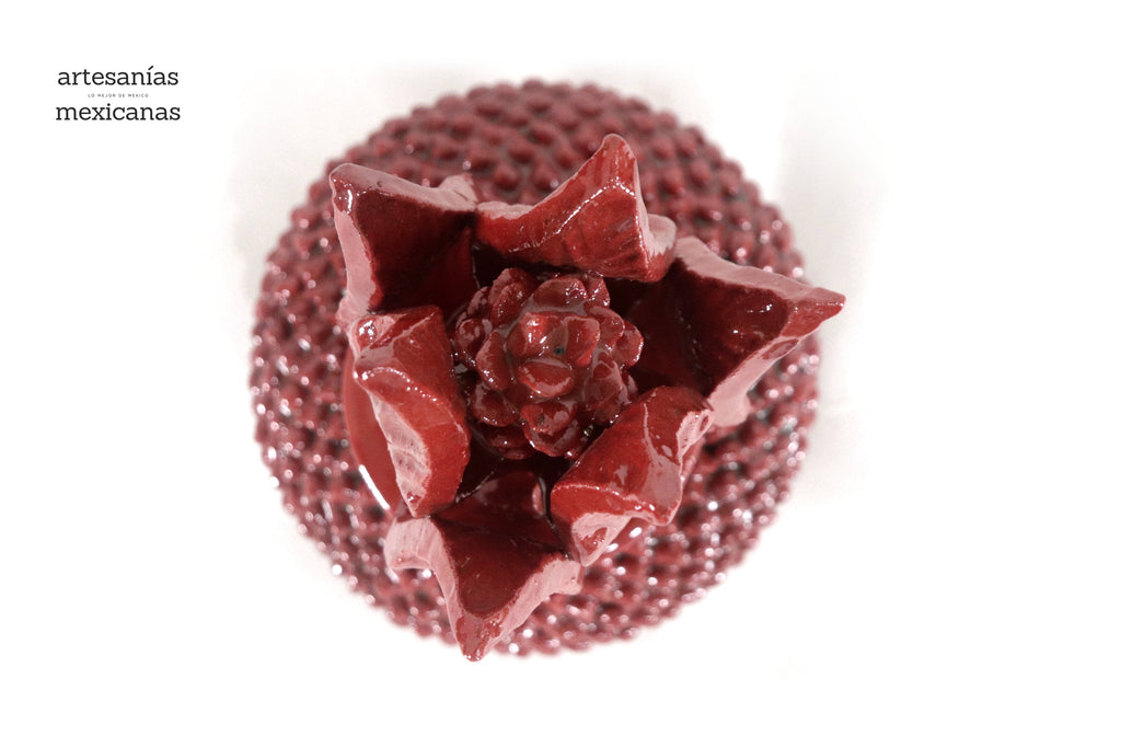 Red Pineapple with Spikes Glazed Clay - 8.6 in. Juan Gtz