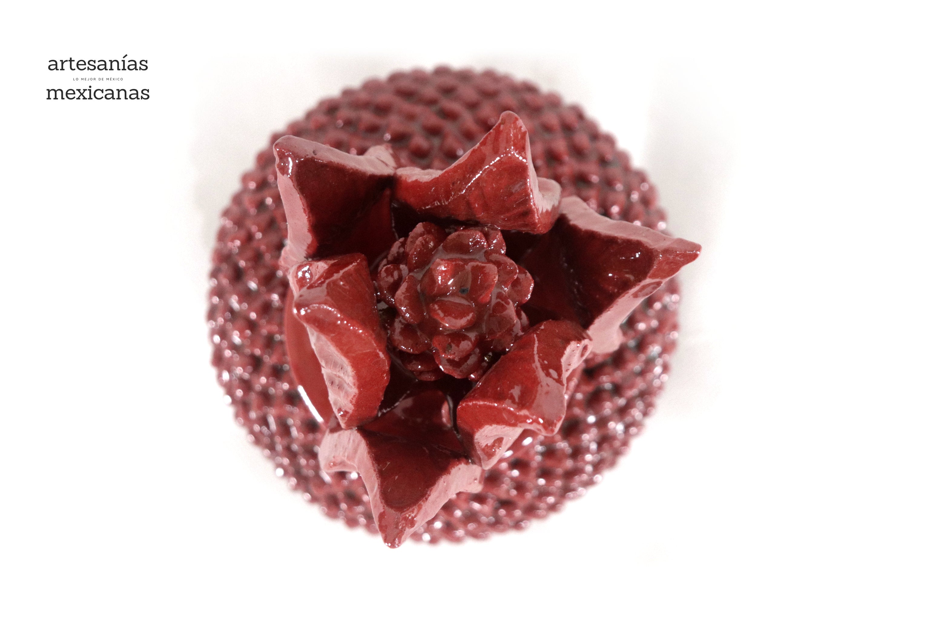 Red Pineapple with Spikes Glazed Clay - 8.6 in. Juan Gtz