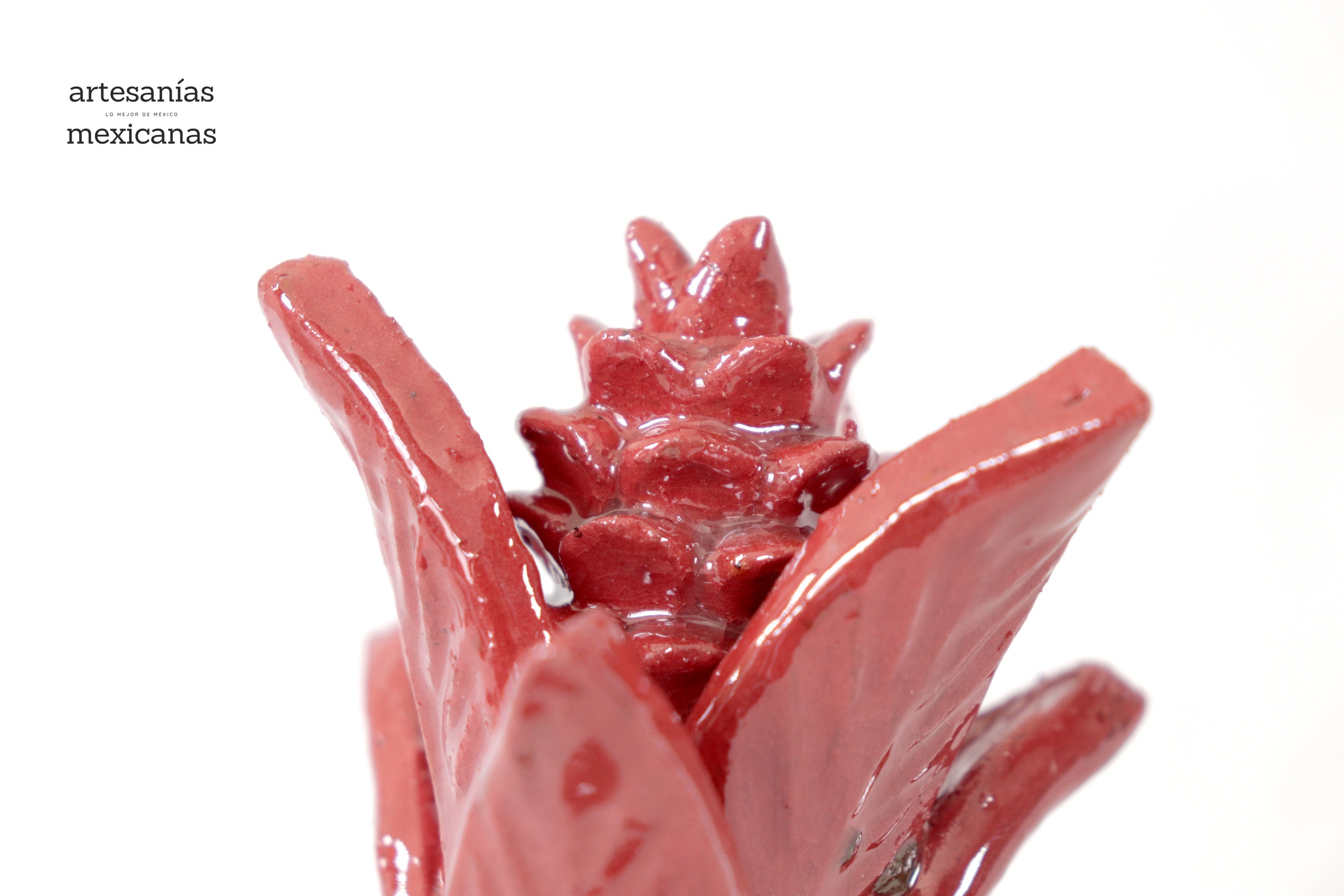 Red Pineapple Glazed Clay - 7.7 in. Juan Gtz