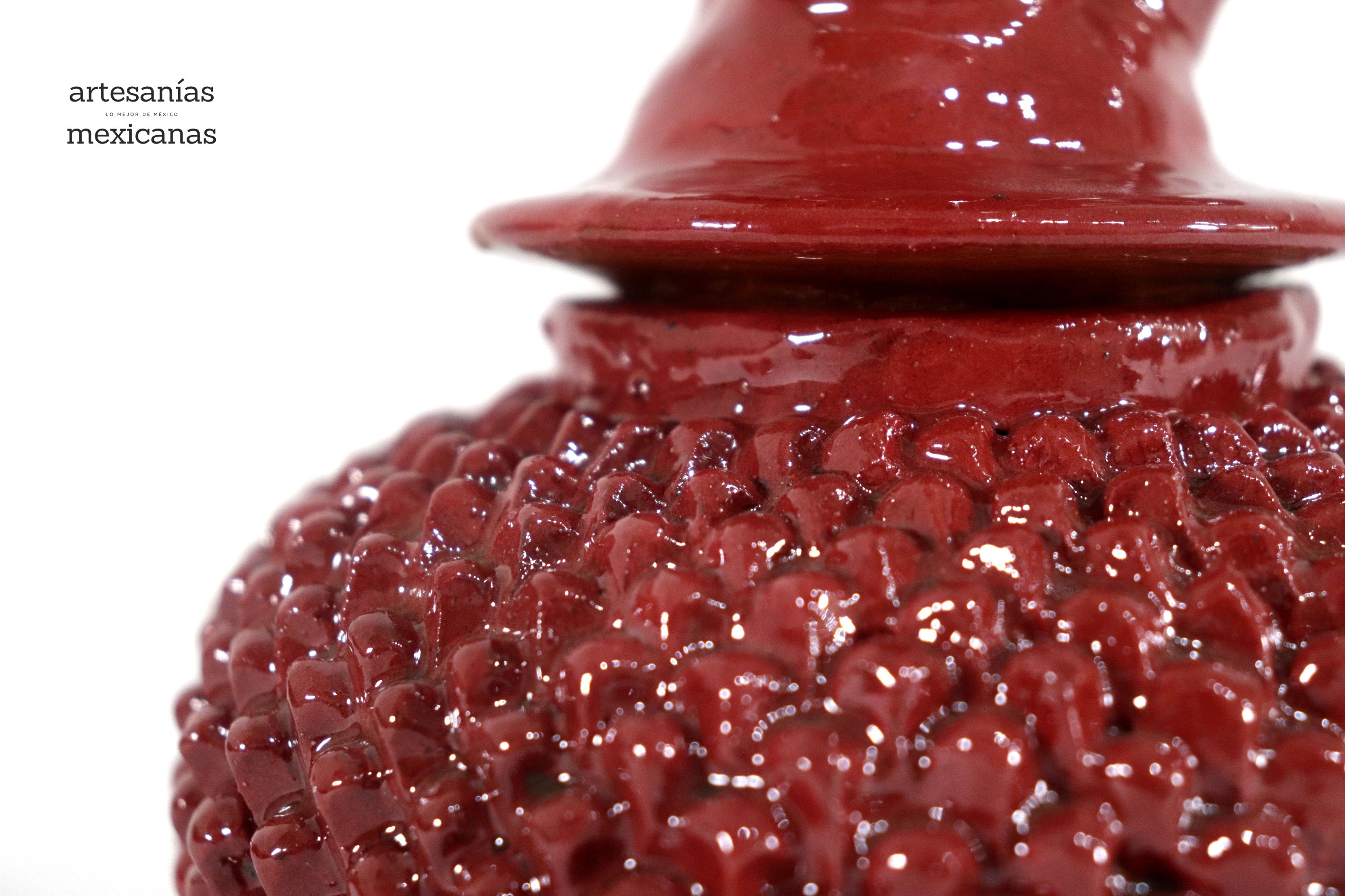 Red Pineapple with Spikes Glazed Clay - 8.6 in. Juan Gtz