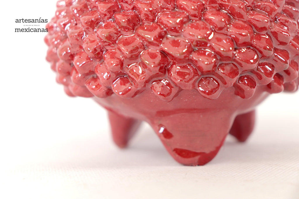 Red Pineapple Glazed Clay - 7.7 in. Juan Gtz