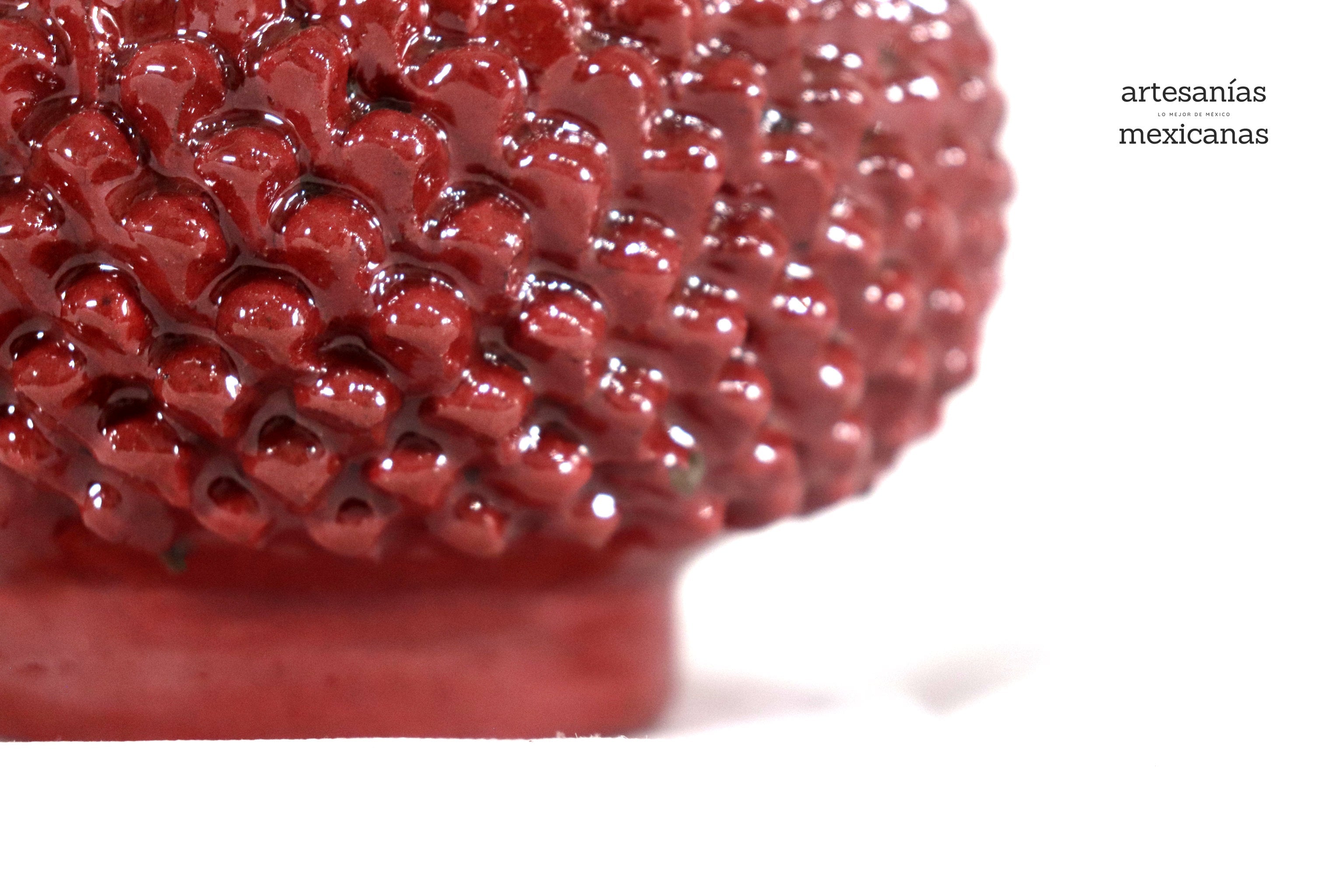 Red Pineapple with Spikes Glazed Clay - 8.6 in. Juan Gtz
