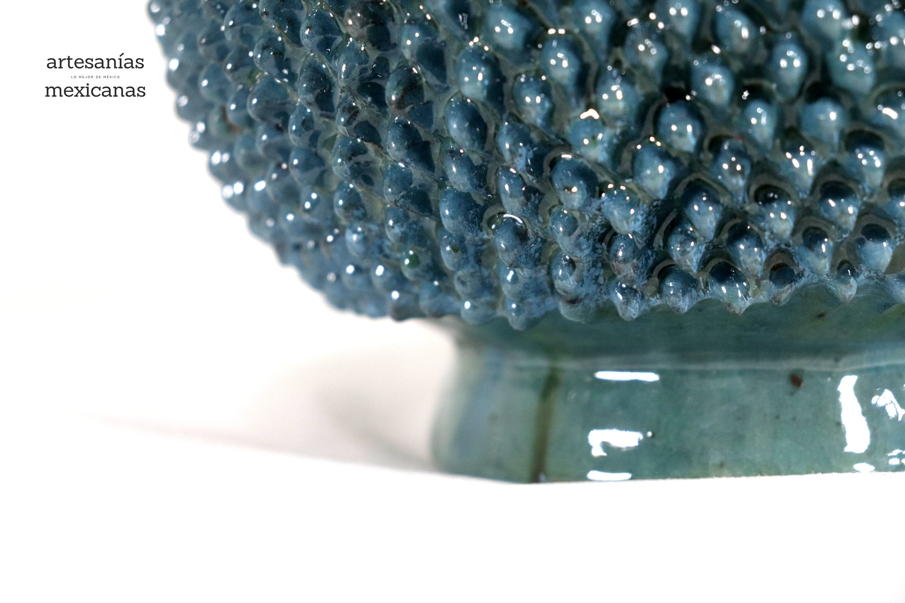 Michoacán Clay Pineapple - Turquoise with Spikes - 13 in. Juan Gtz