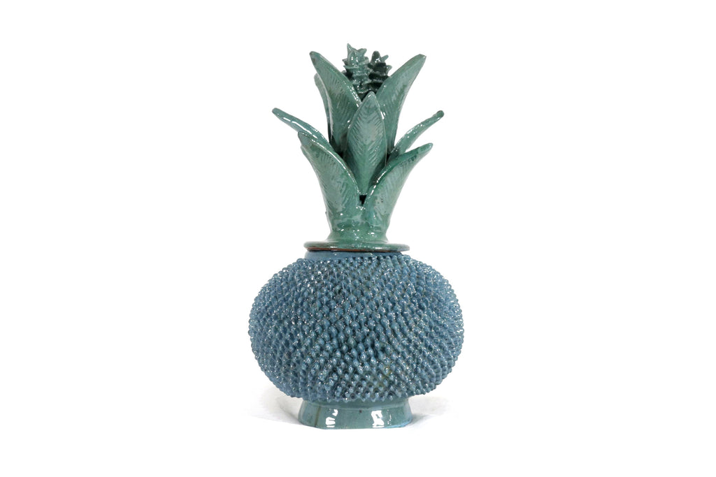 Michoacán Clay Pineapple - Turquoise with Spikes - 13 in. Juan Gtz